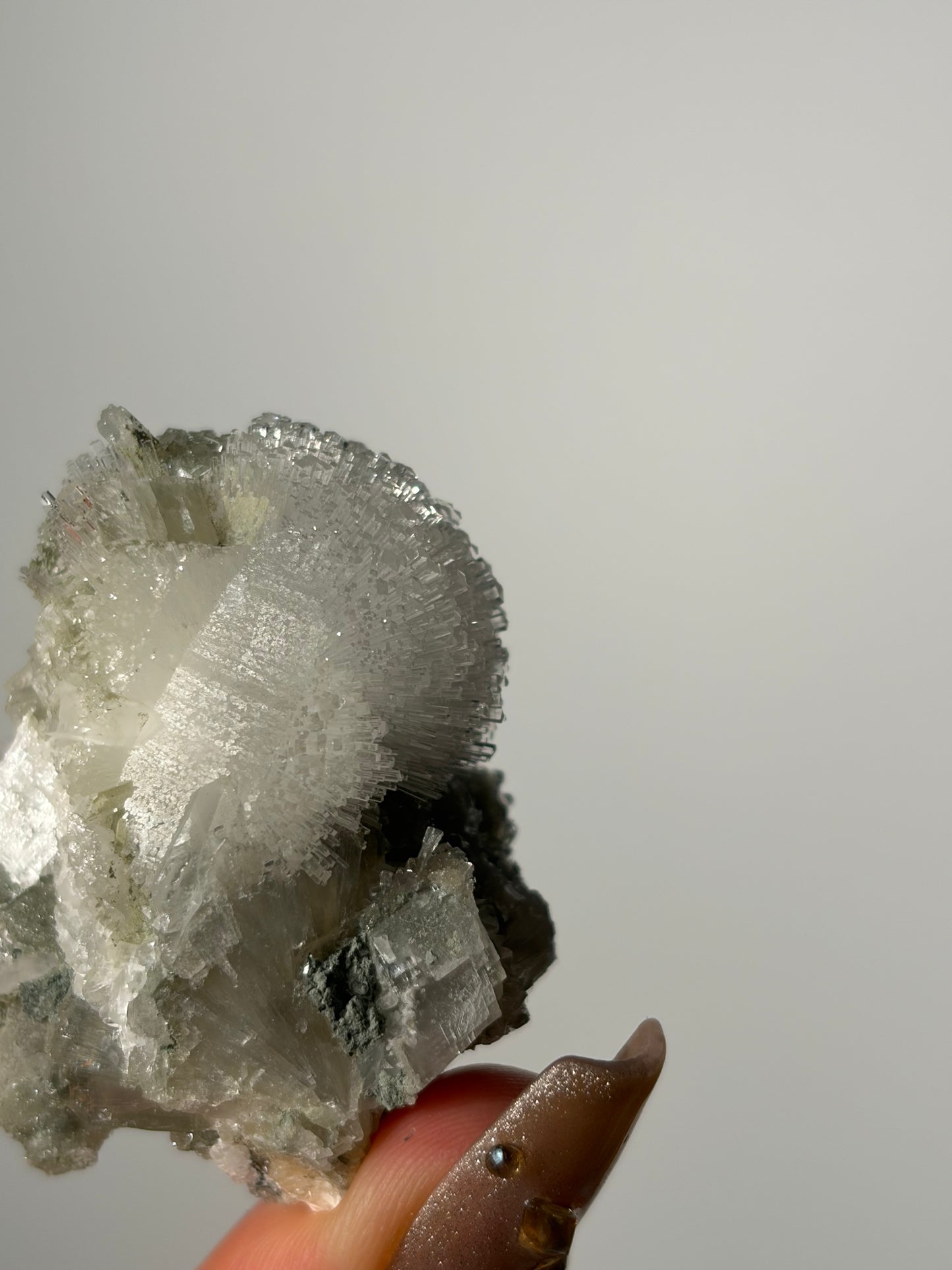 Natrolite Specimen with Quartz, Rhombohedral Calcite, Apophyllite and Stilbite J