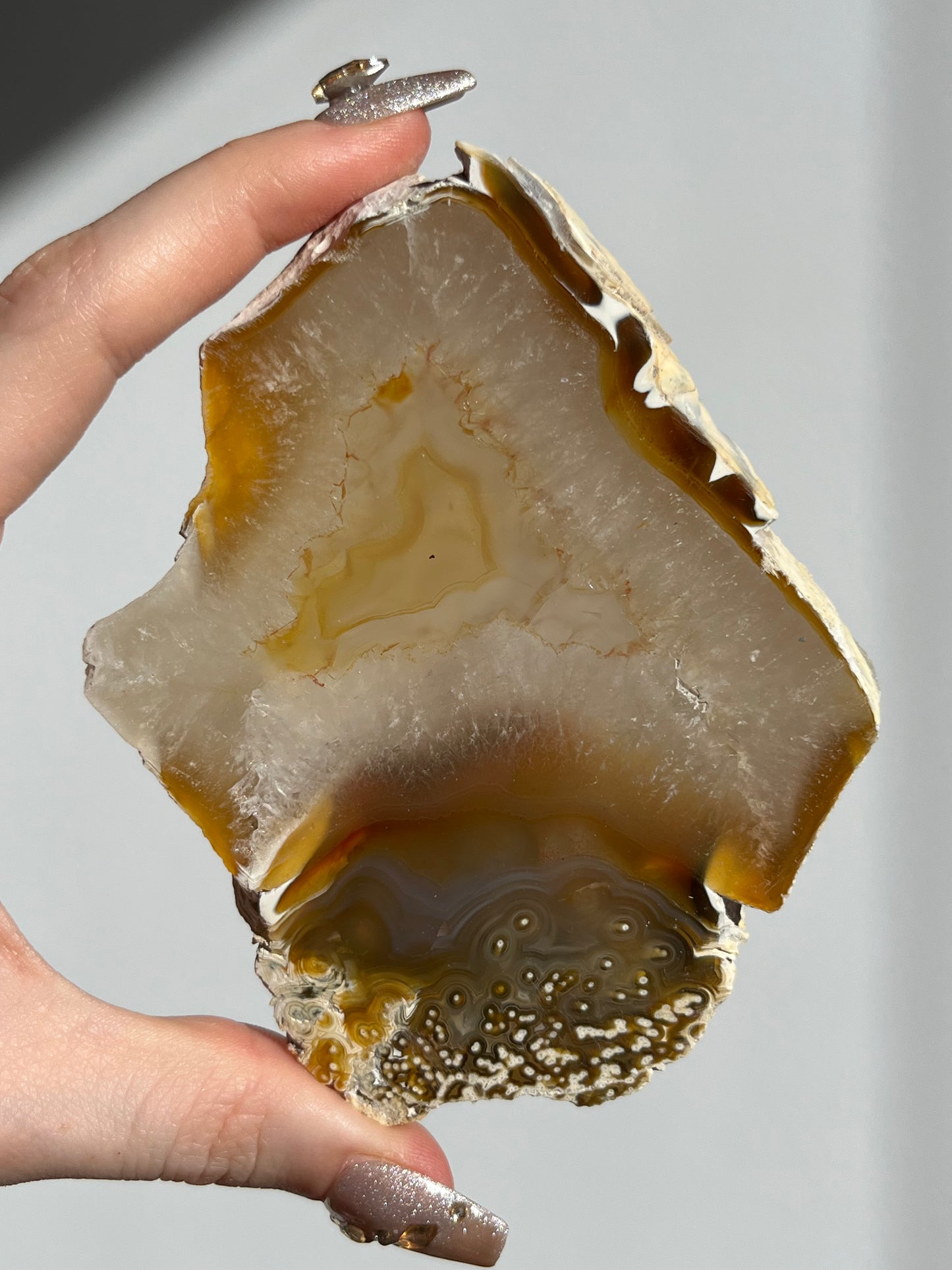 Natural Carnelian Agate and Sagenite Slab B