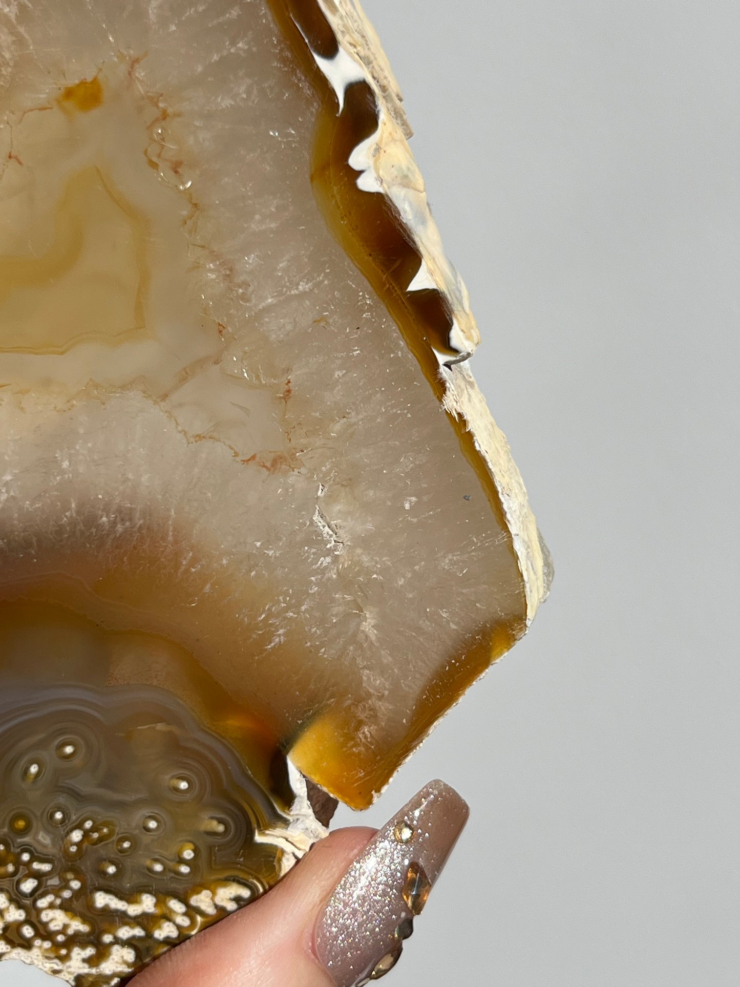 Natural Carnelian Agate and Sagenite Slab B