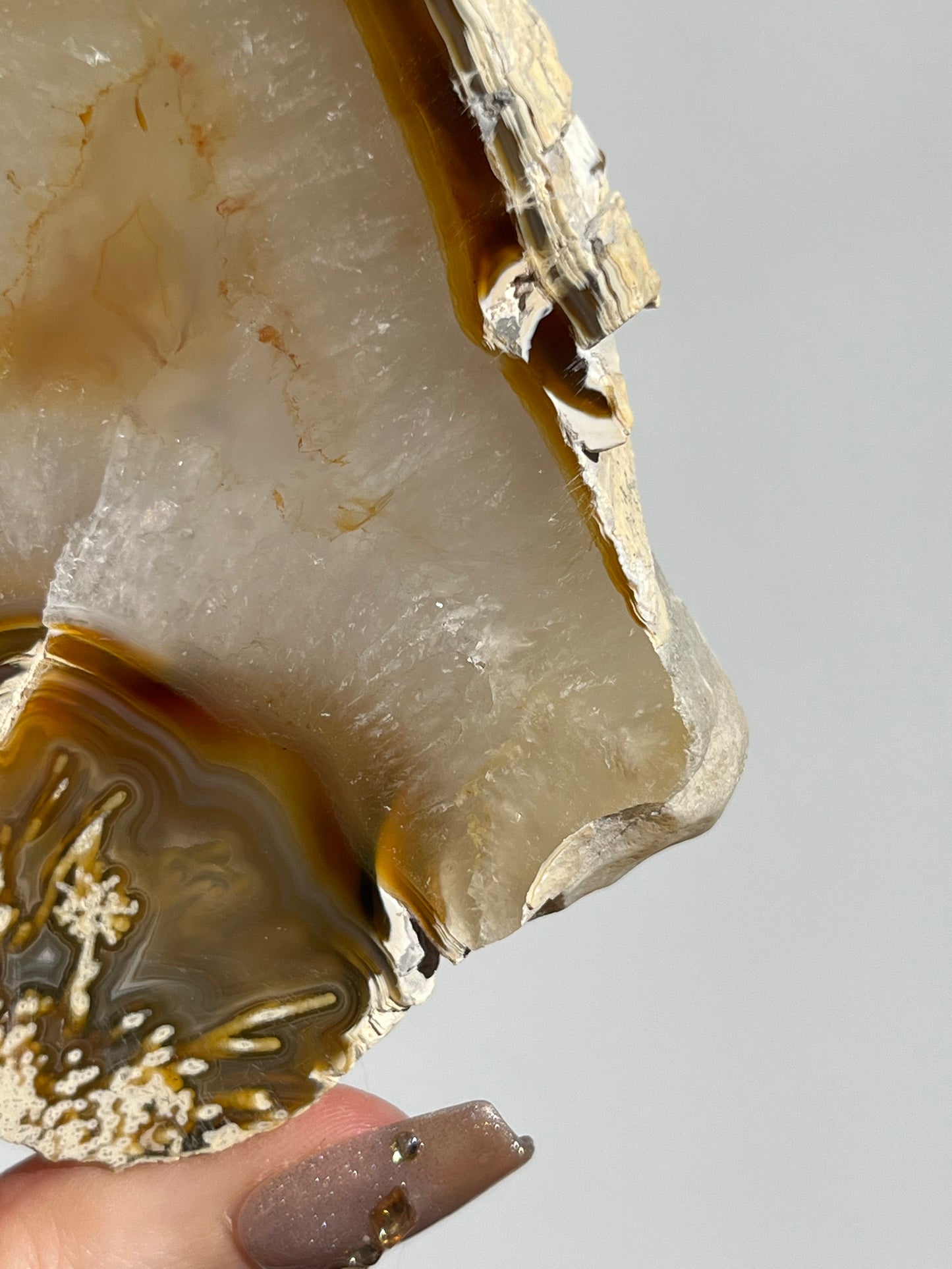 Natural Carnelian Agate and Sagenite Slab C