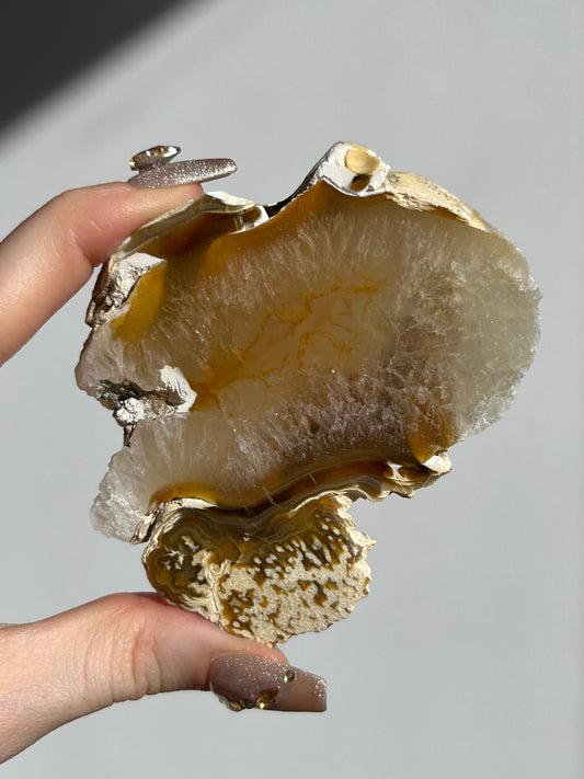 Natural Carnelian Agate and Sagenite Slab E