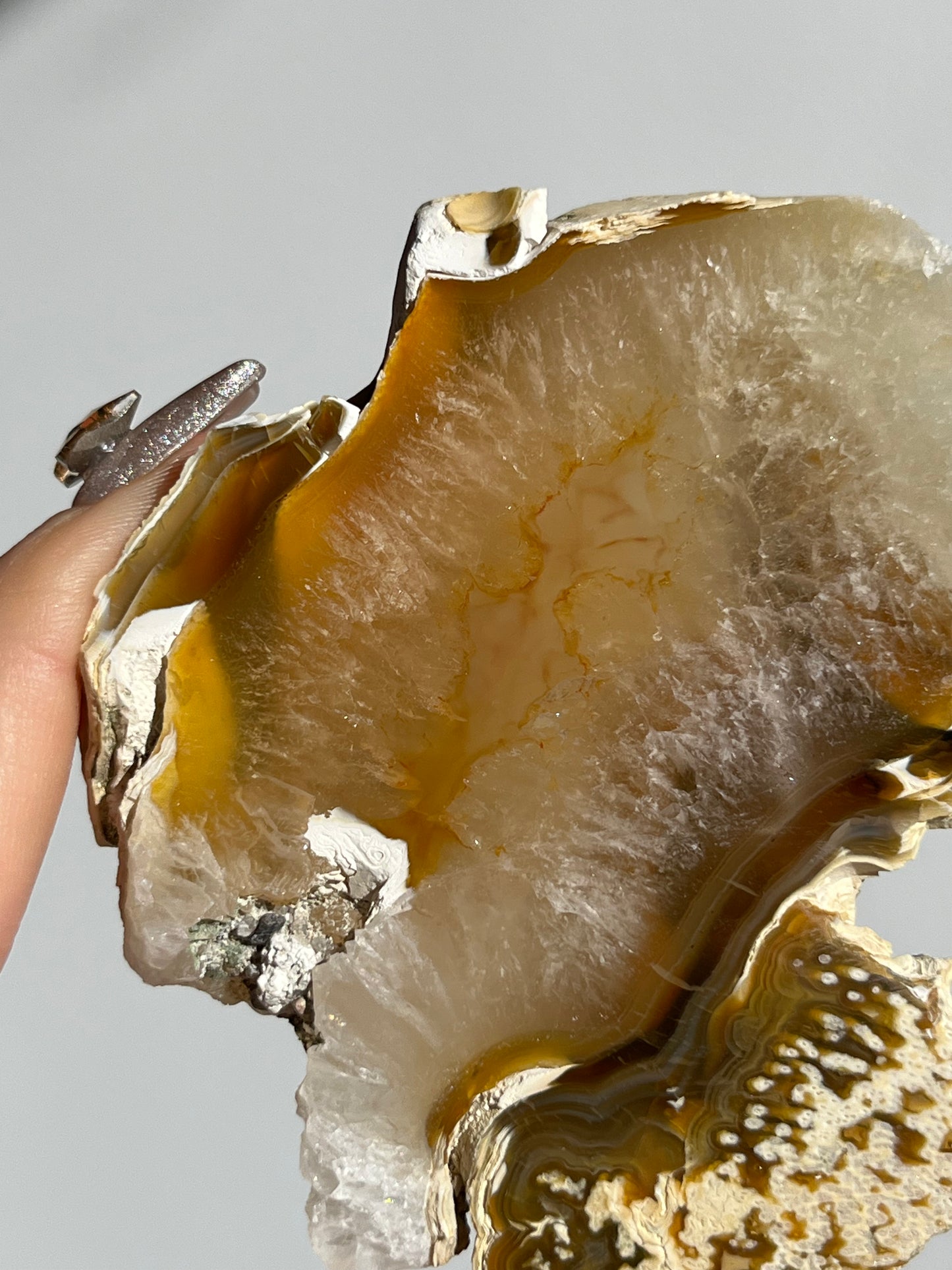 Natural Carnelian Agate and Sagenite Slab E