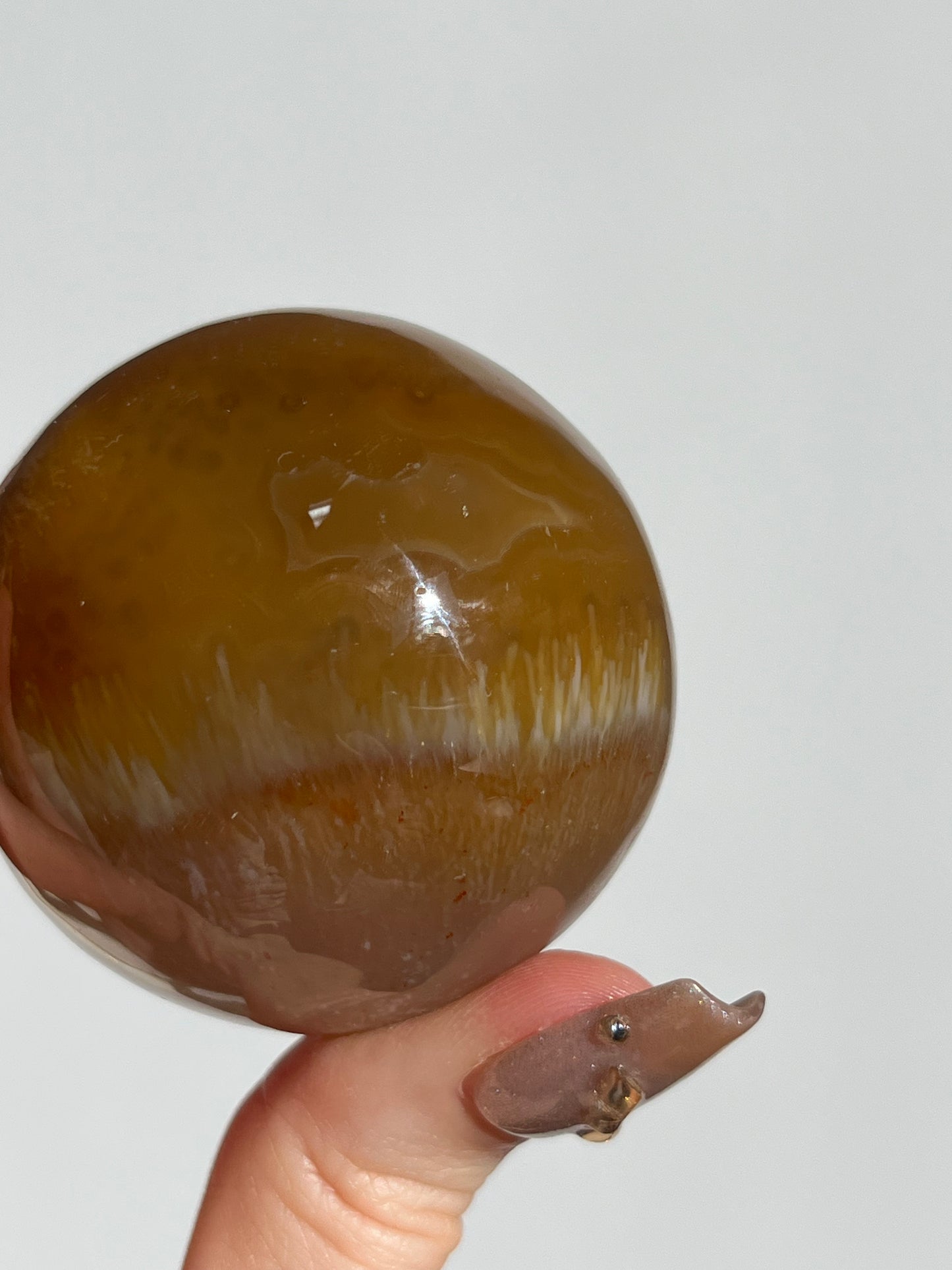 Natural Carnelian and Sagenite Sphere A