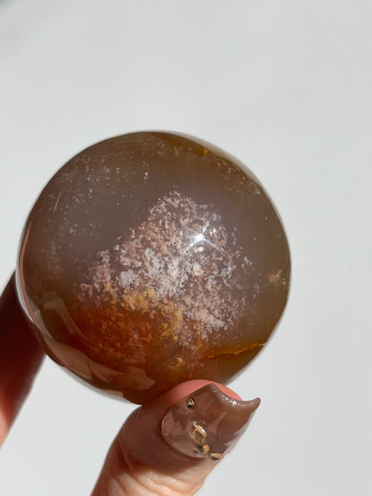 Natural Carnelian and Sagenite Sphere A