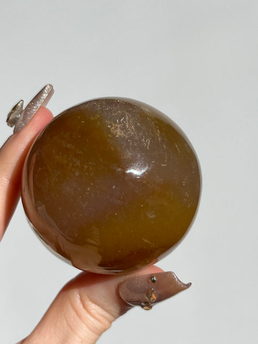Natural Carnelian and Sagenite Sphere B