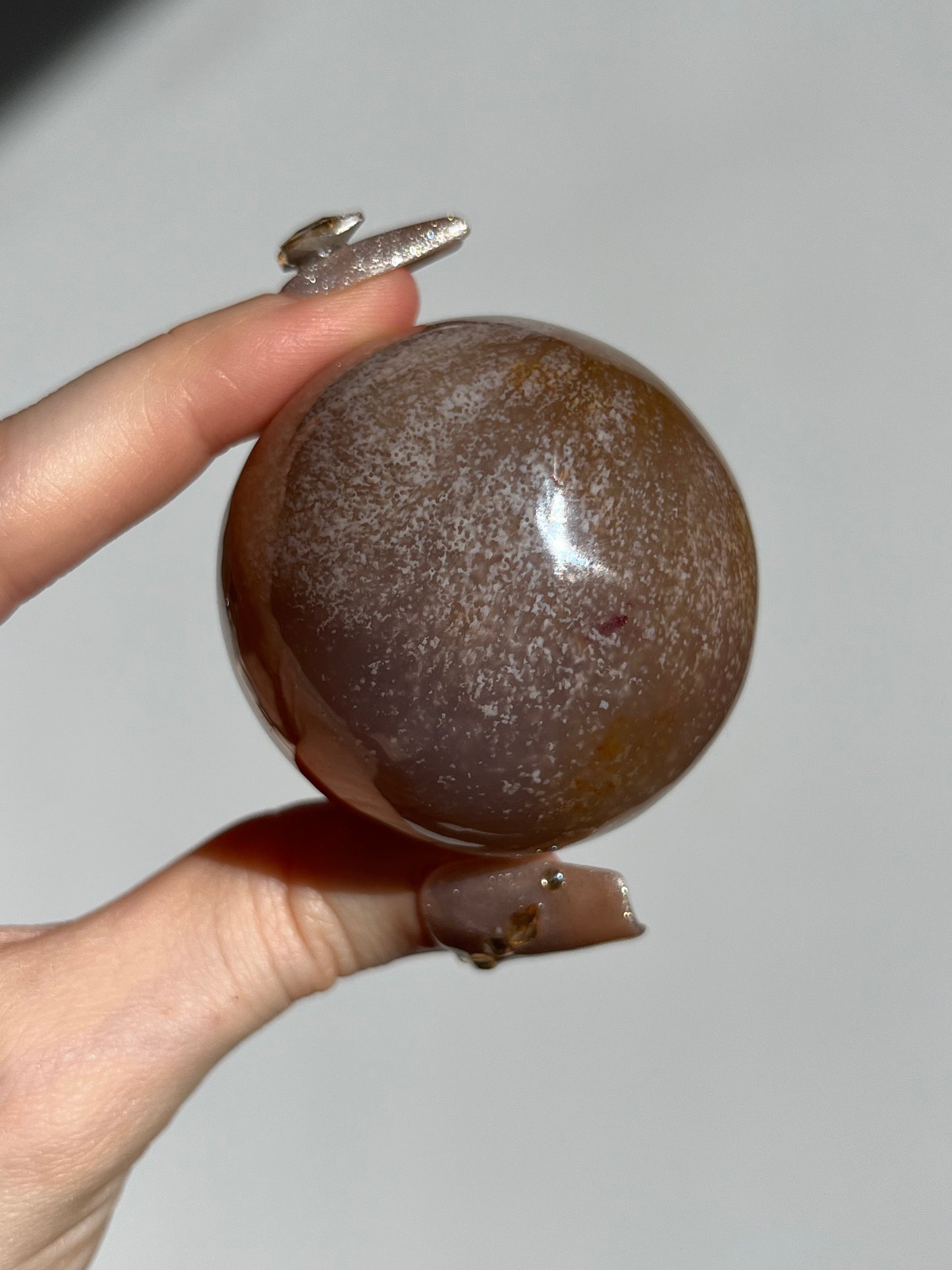 Natural Carnelian and Sagenite Sphere C