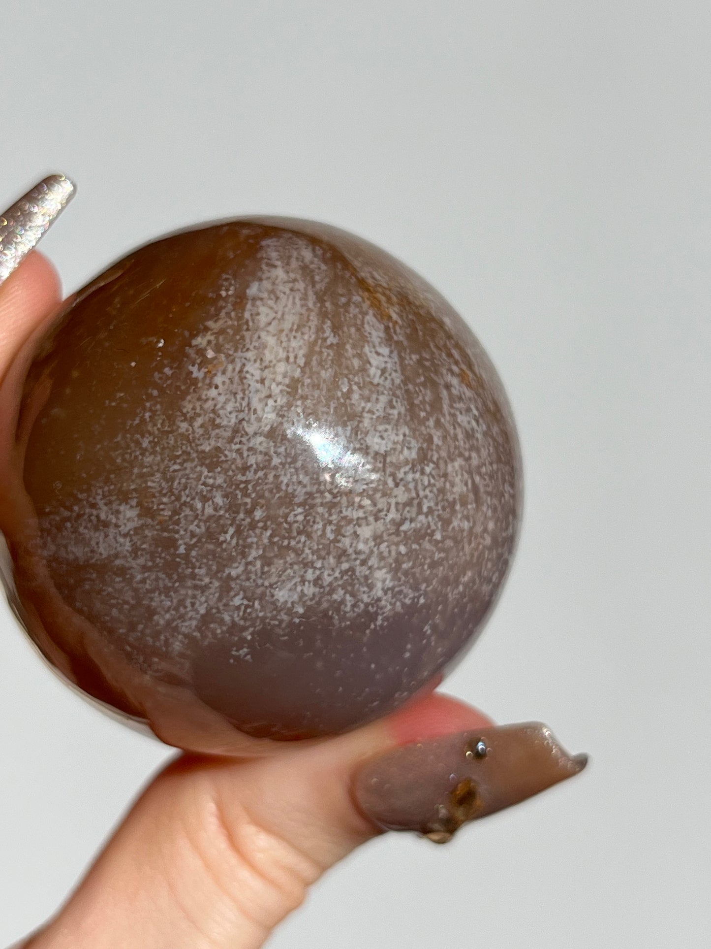 Natural Carnelian and Sagenite Sphere C