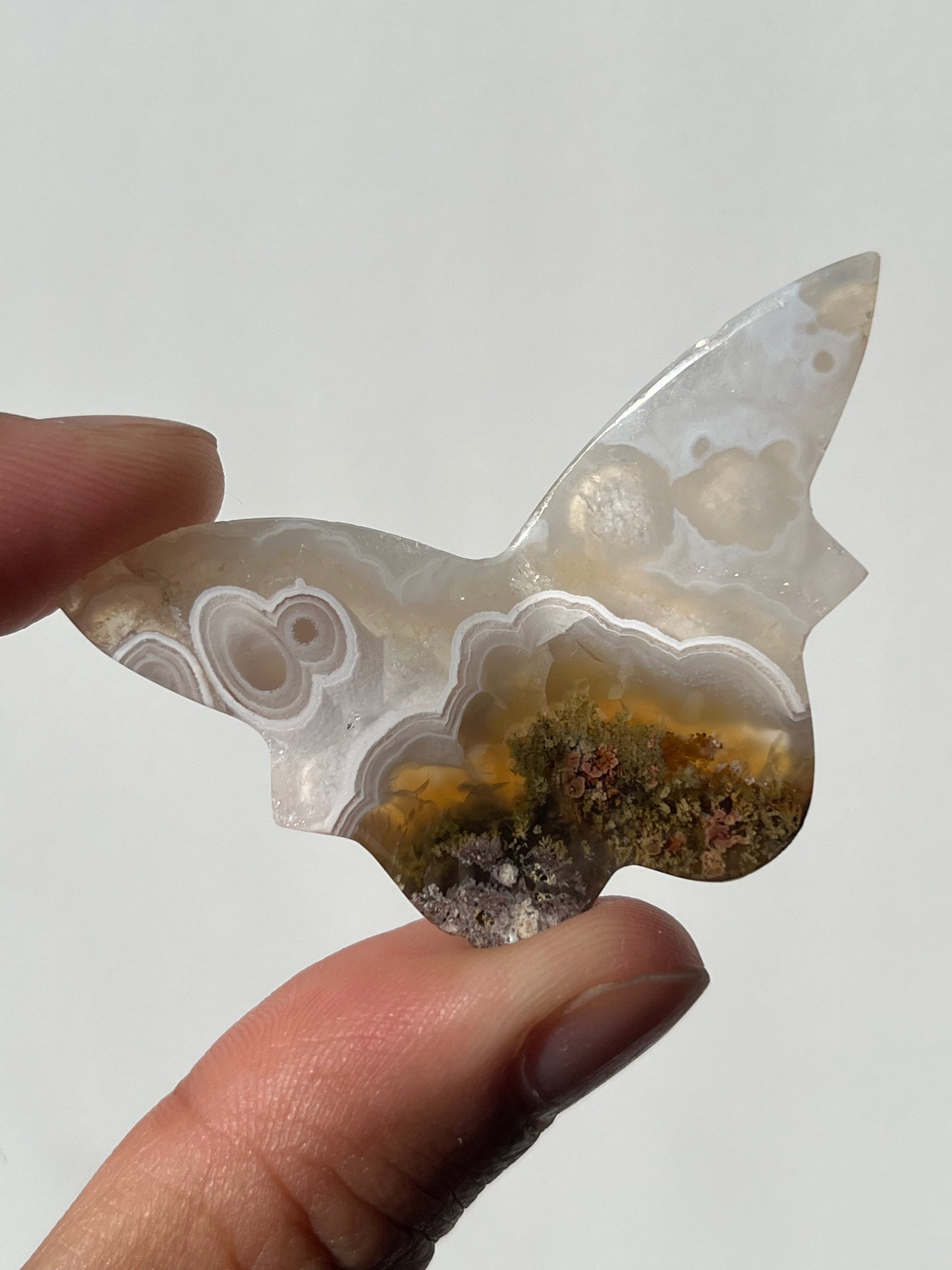 Nebula Agate 3D Butterfly Carving (You Choose)