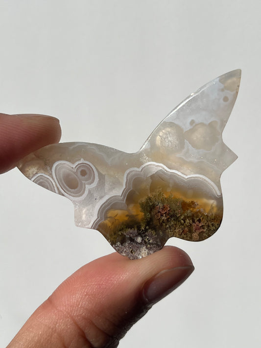 Nebula Agate 3D Butterfly Carving (You Choose)