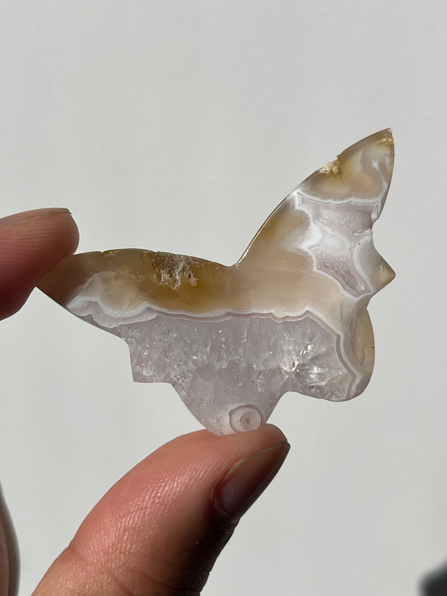 Nebula Agate 3D Butterfly Carving (You Choose)