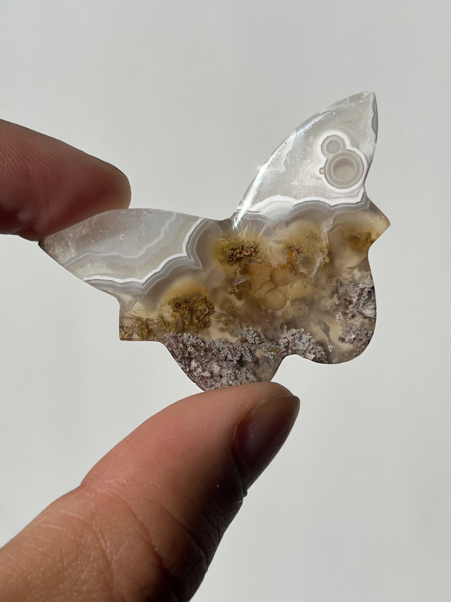 Nebula Agate 3D Butterfly Carving (You Choose)