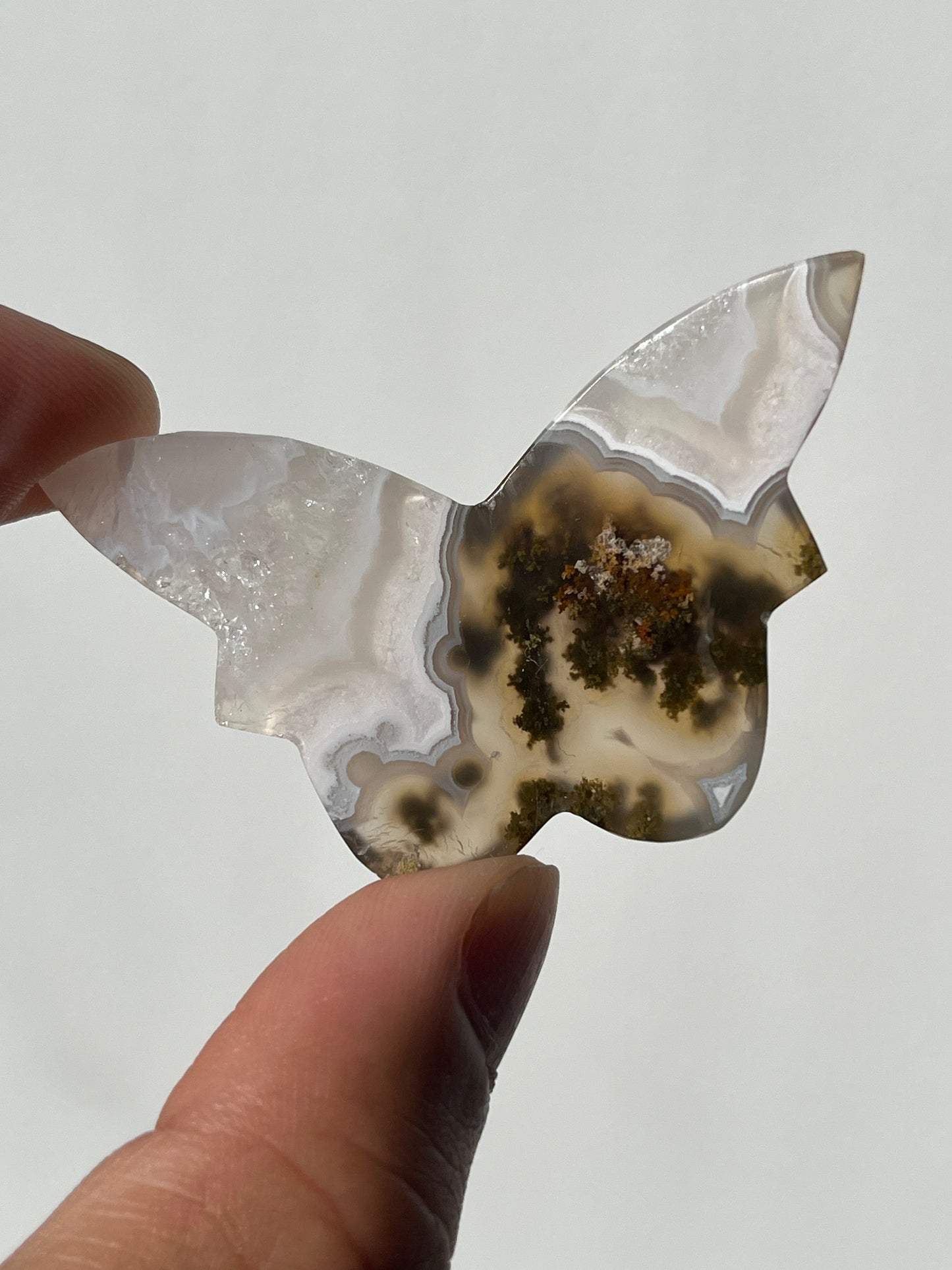 Nebula Agate 3D Butterfly Carving (You Choose)