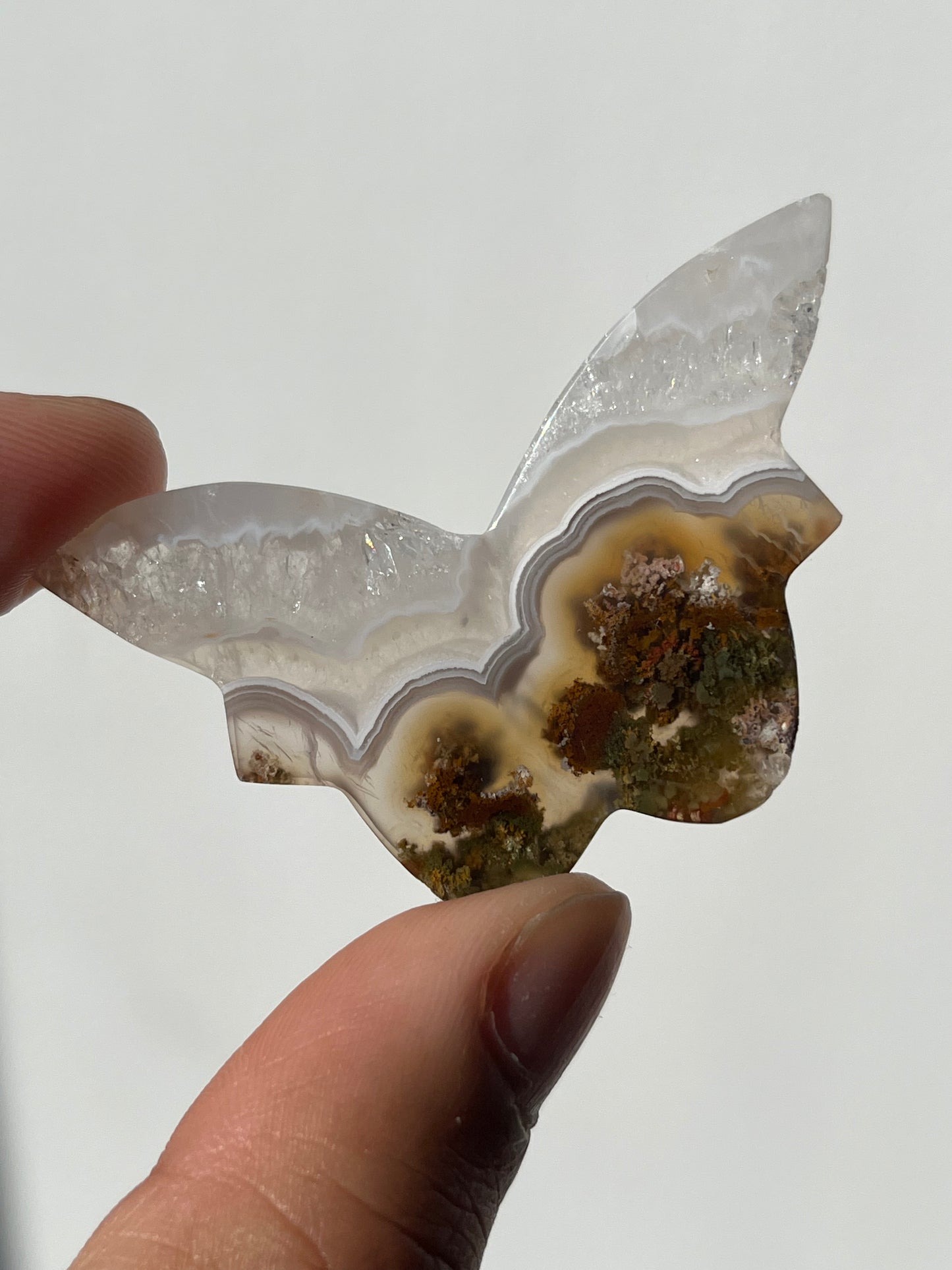 Nebula Agate 3D Butterfly Carving (You Choose)