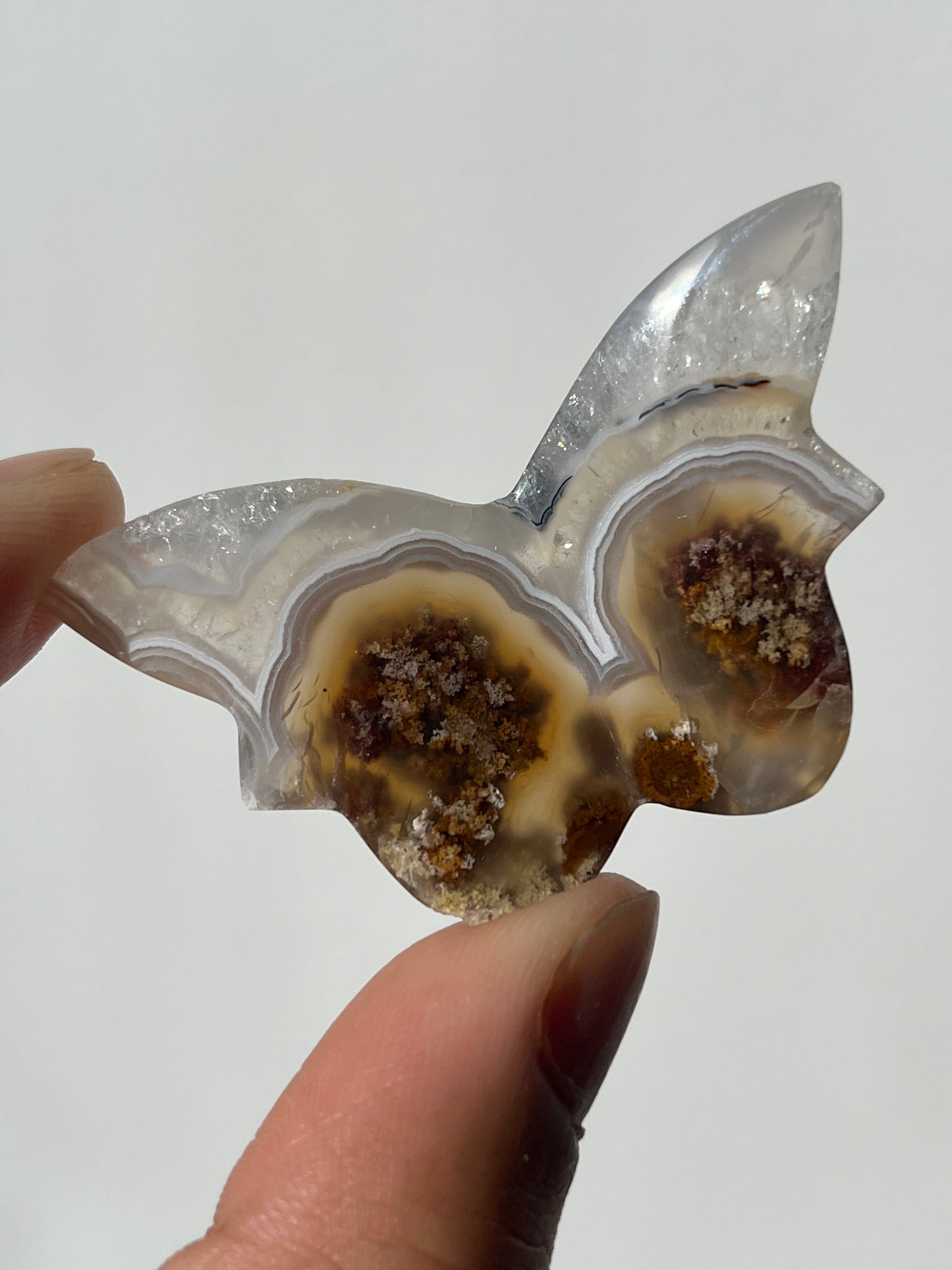 Nebula Agate 3D Butterfly Carving (You Choose)