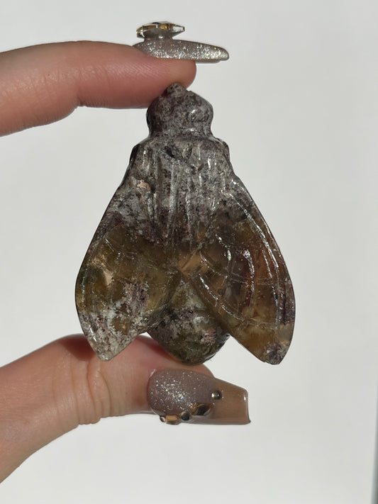 Nebula Agate Bee Carving A