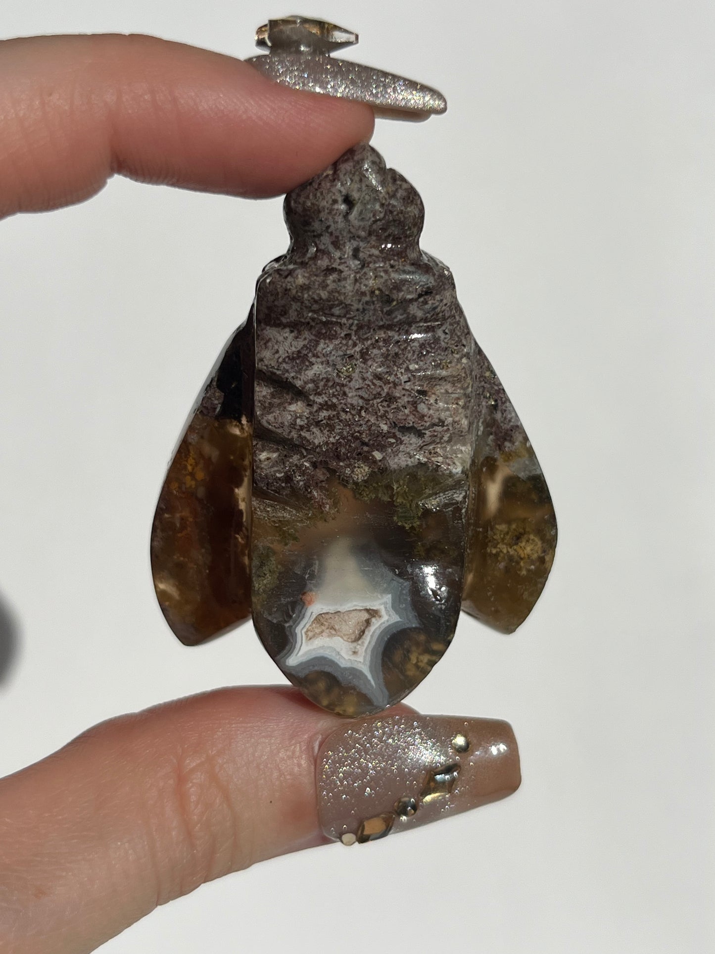 Nebula Agate Bee Carving A