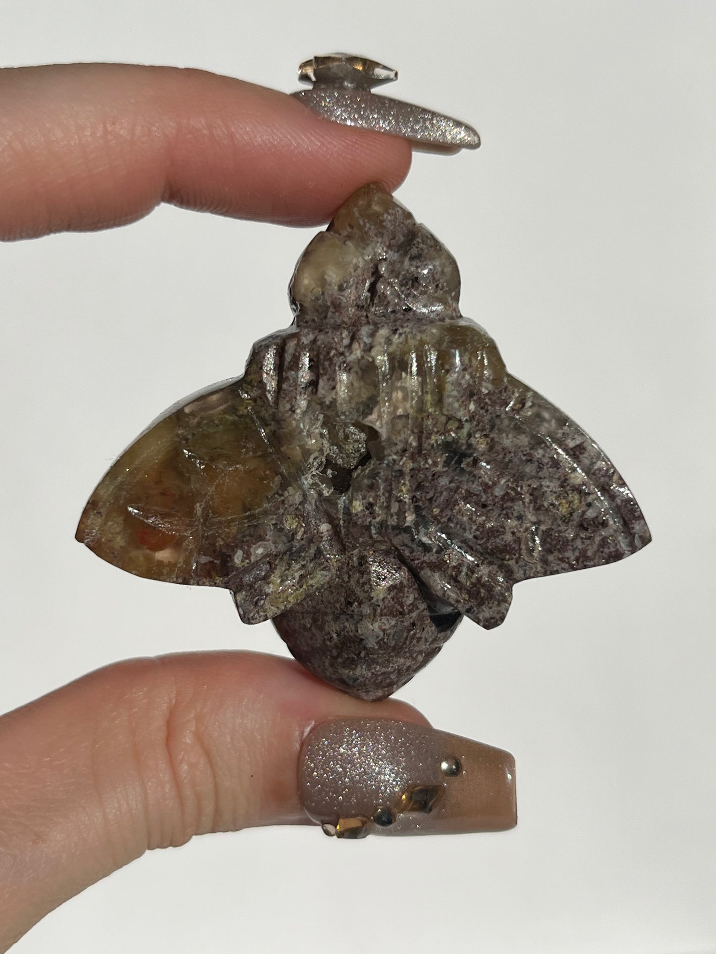 Nebula Agate Bee Carving B