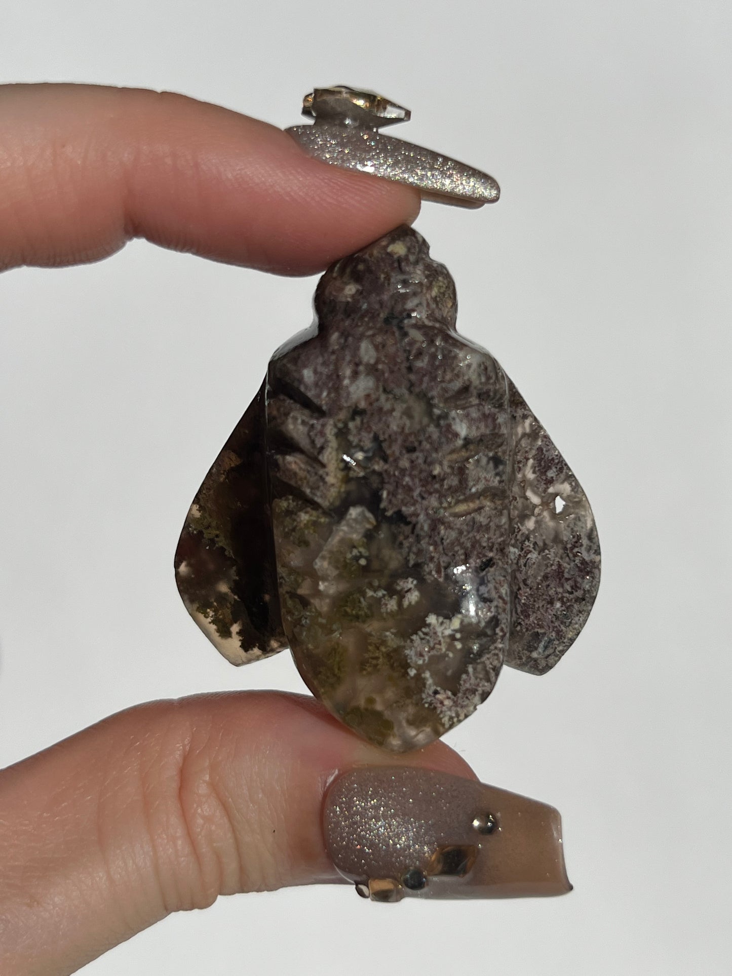 Nebula Agate Bee Carving C