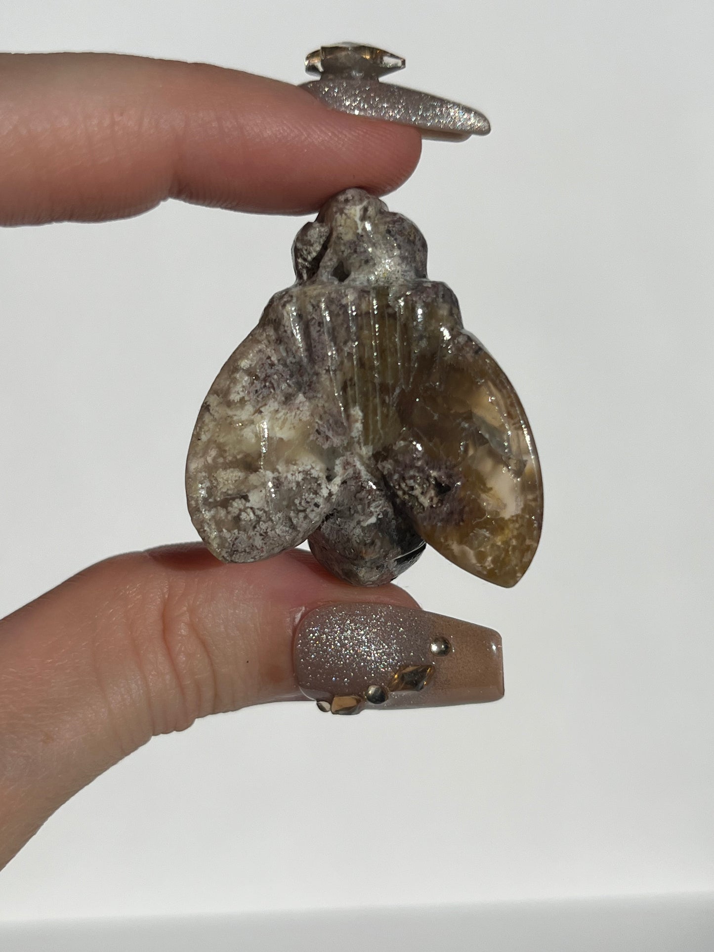 Nebula Agate Bee Carving D