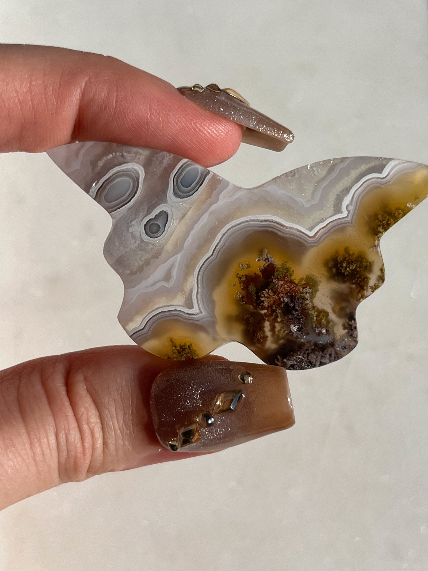 Nebula Agate Butterfly Carving (You Choose)