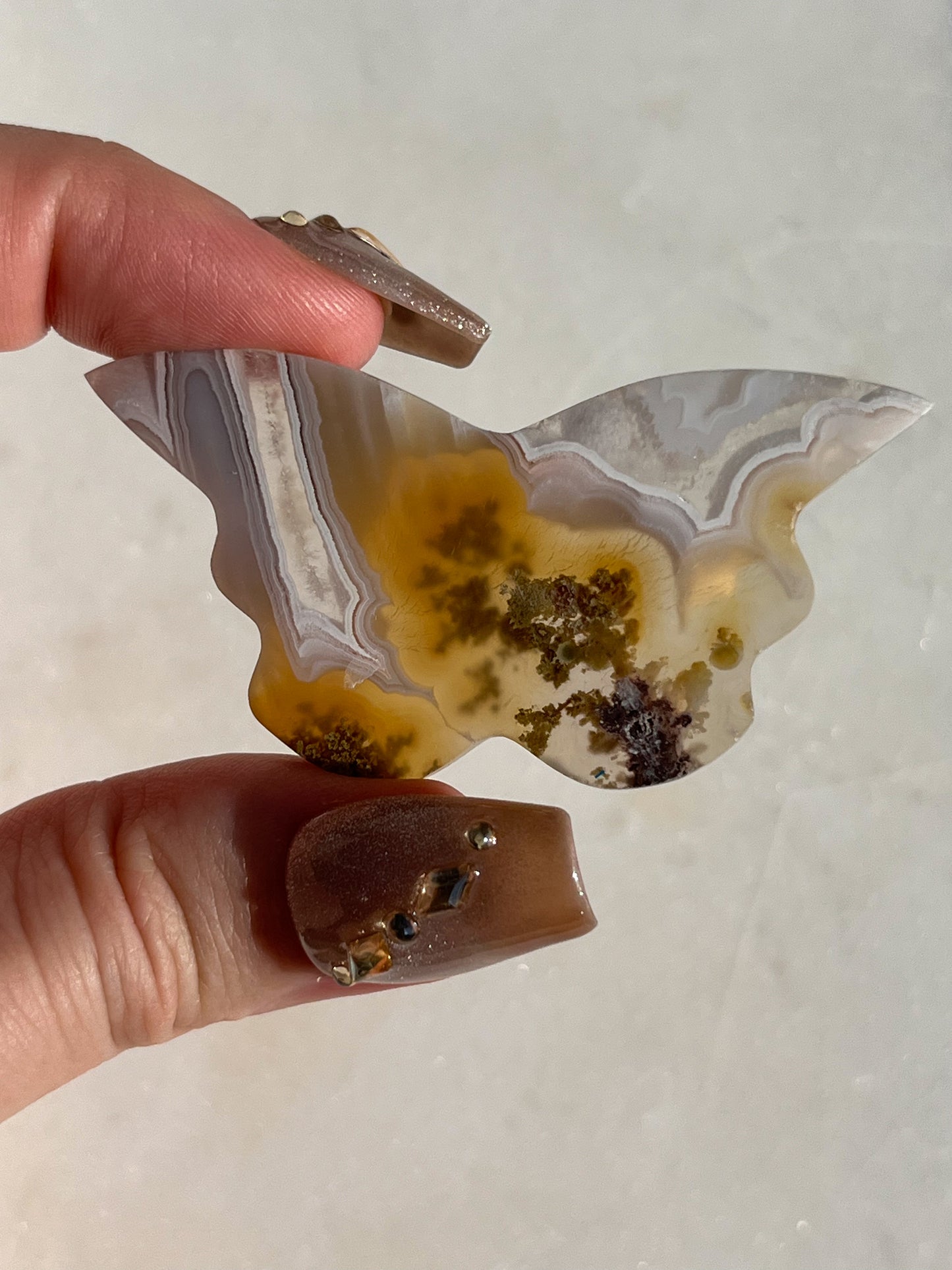 Nebula Agate Butterfly Carving (You Choose)