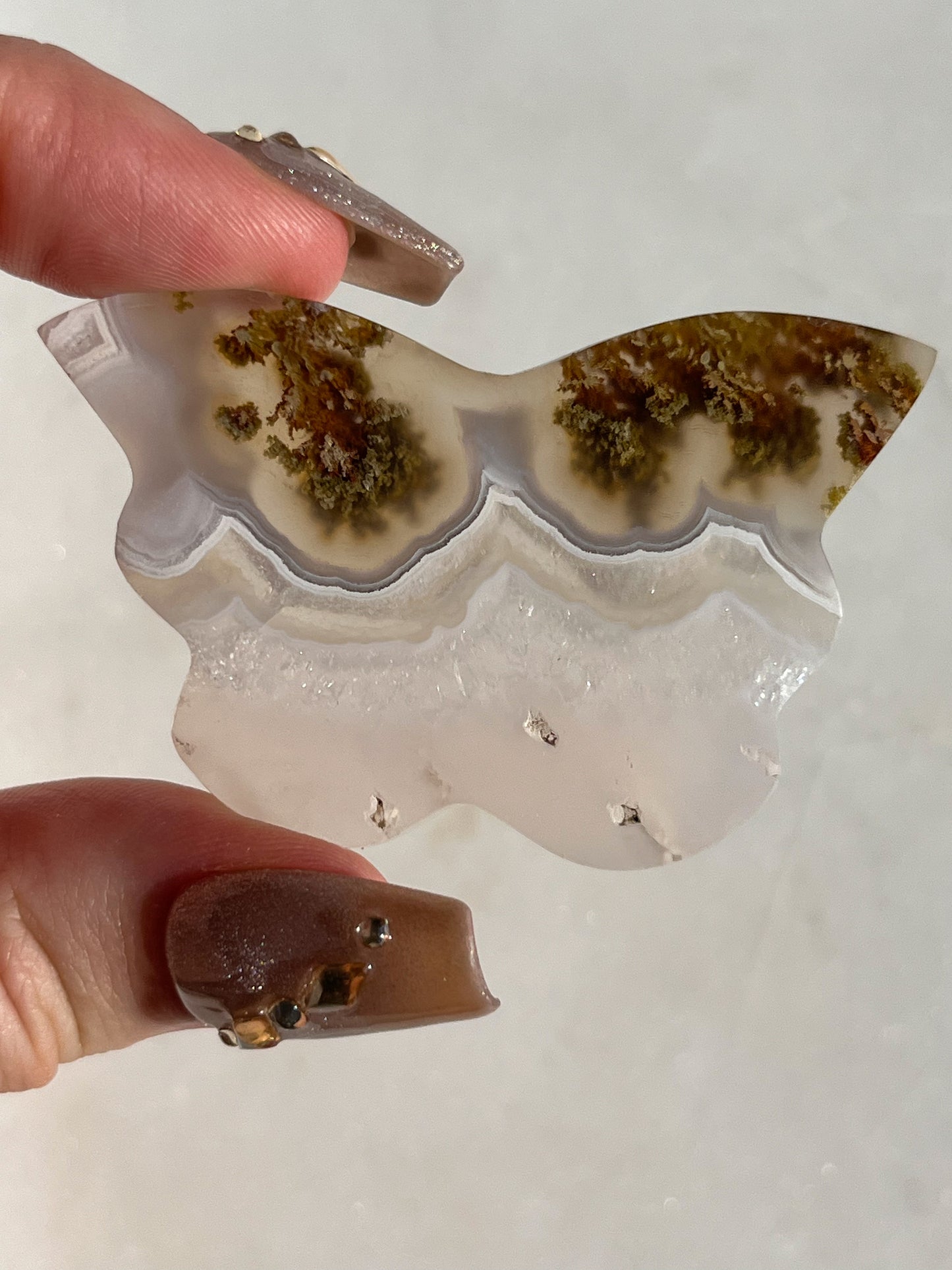 Nebula Agate Butterfly Carving (You Choose)
