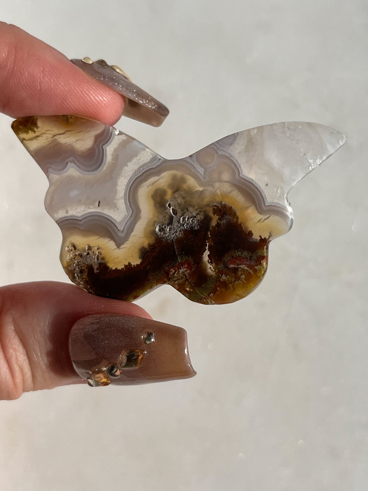 Nebula Agate Butterfly Carving (You Choose)