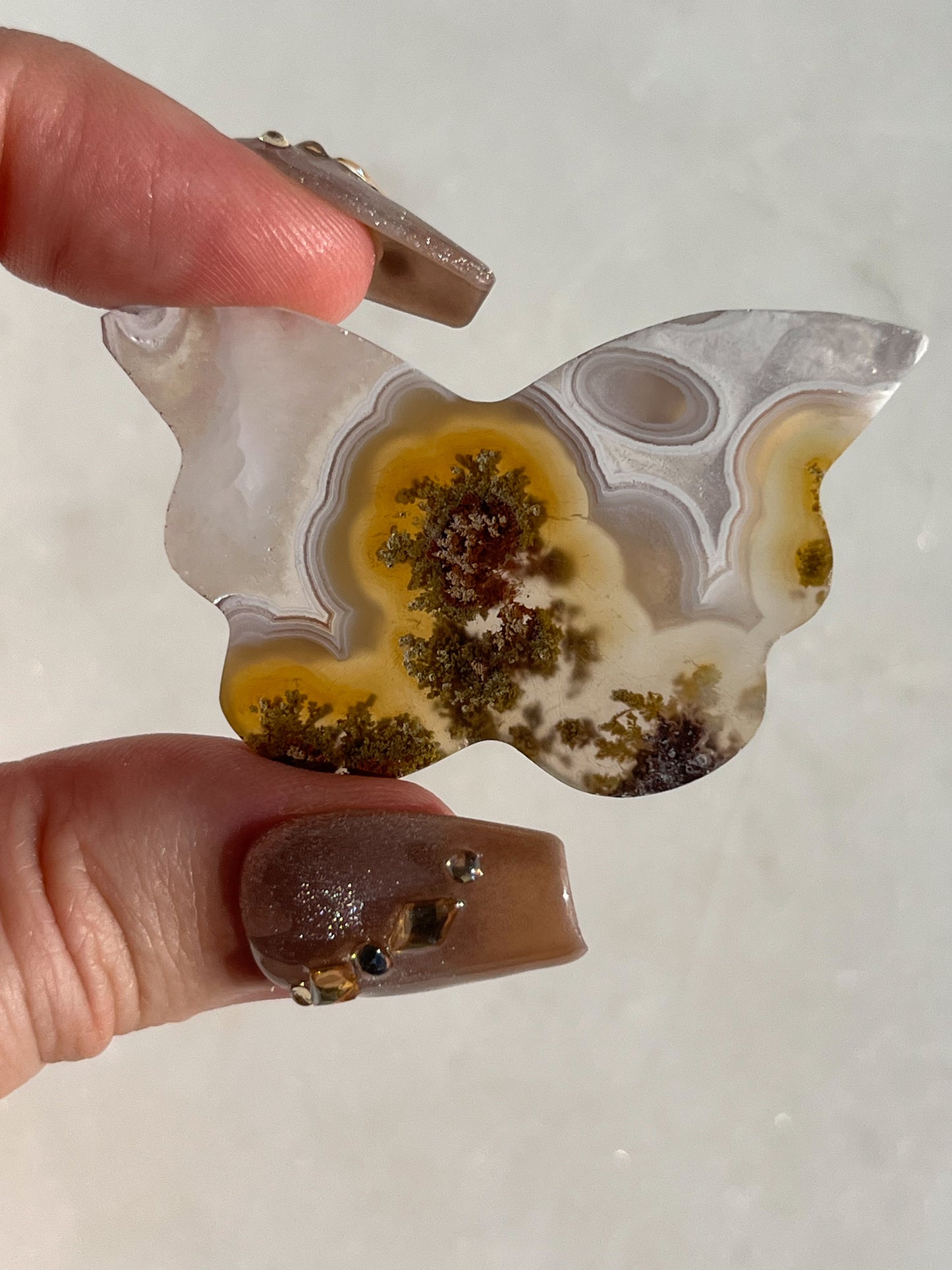 Nebula Agate Butterfly Carving (You Choose)