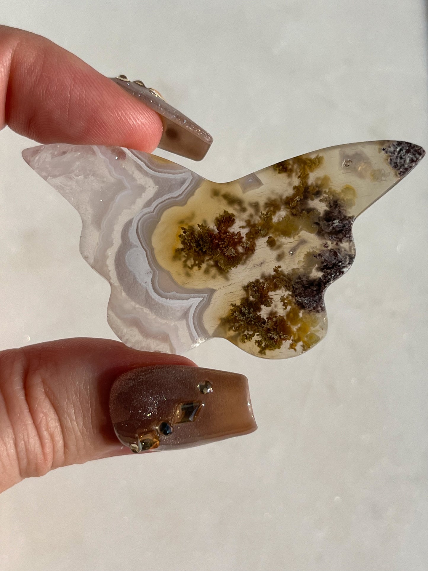 Nebula Agate Butterfly Carving (You Choose)