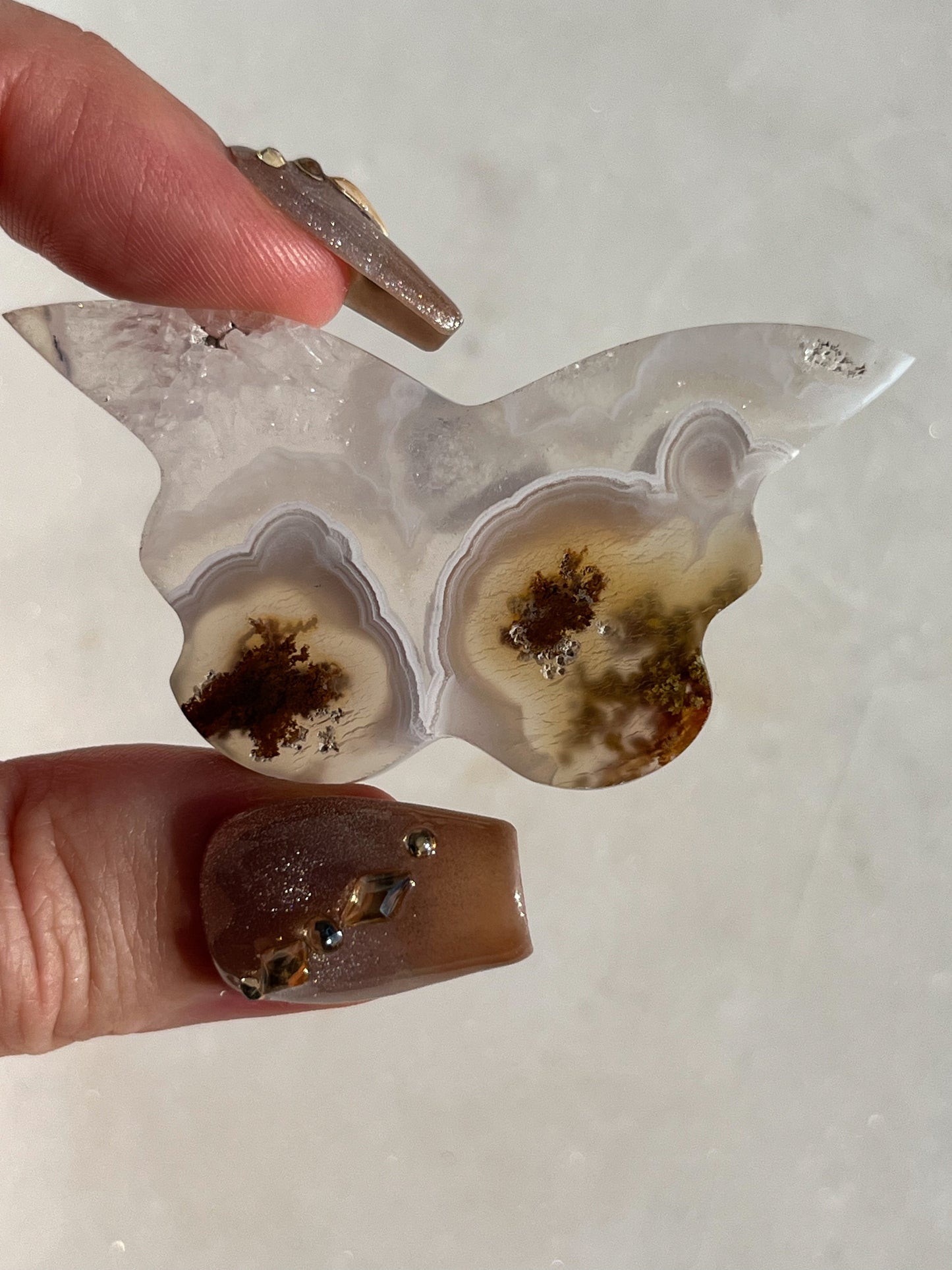 Nebula Agate Butterfly Carving (You Choose)