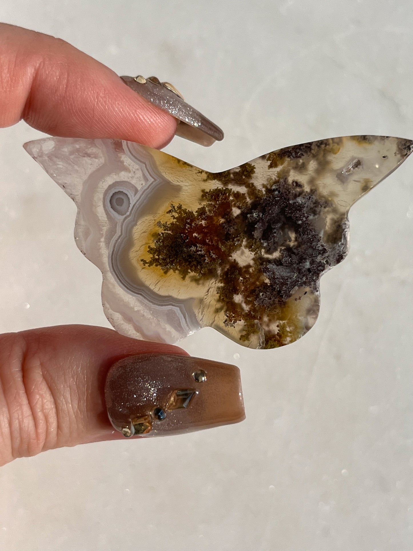 Nebula Agate Butterfly Carving (You Choose)