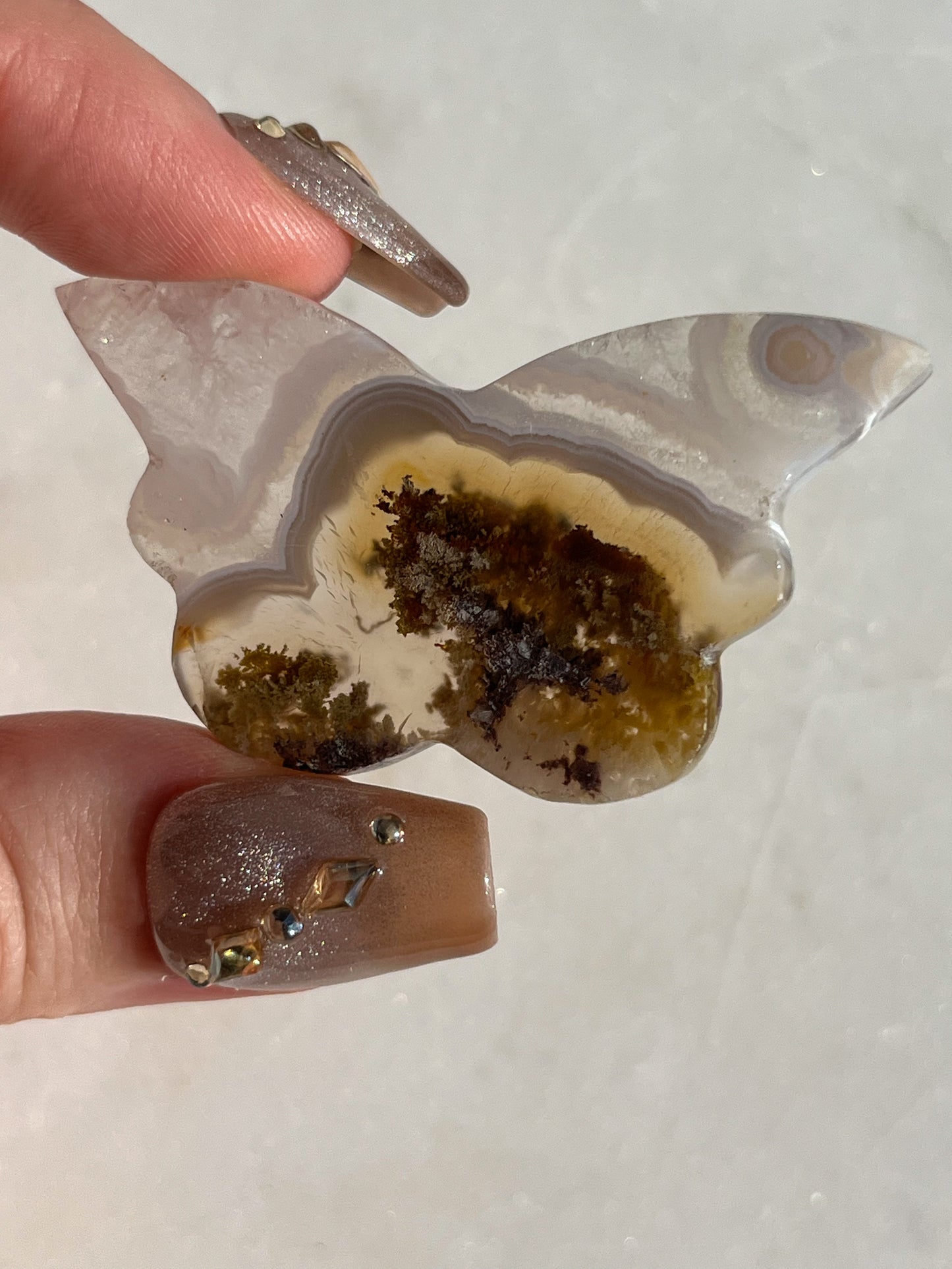 Nebula Agate Butterfly Carving (You Choose)