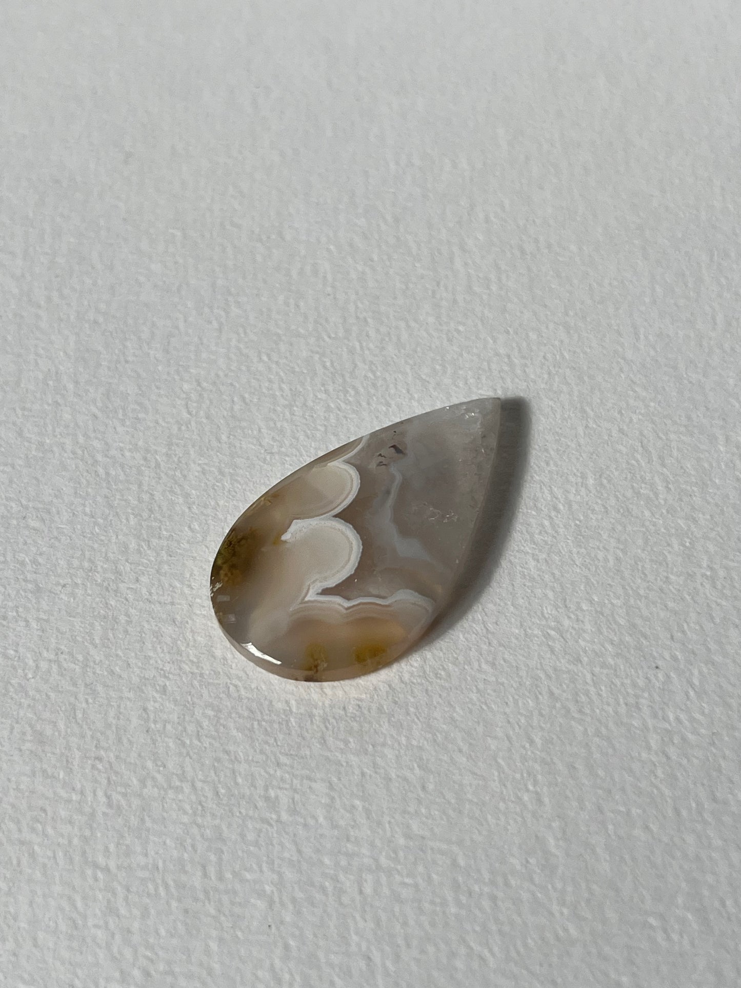 Nebula Agate Cabochon with Scenic Moss and Dendritic Inclusions F