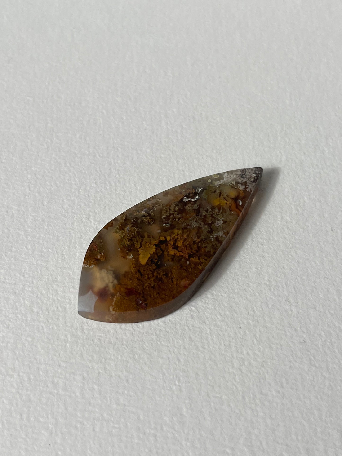 Nebula Agate Cabochon with Scenic Moss and Red Moss Inclusions G