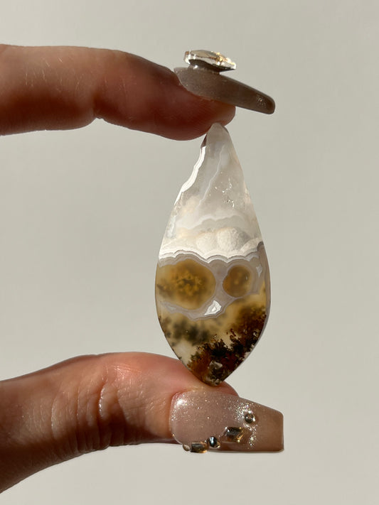 Nebula Agate and Scenic Moss Cabochon (You Choose)