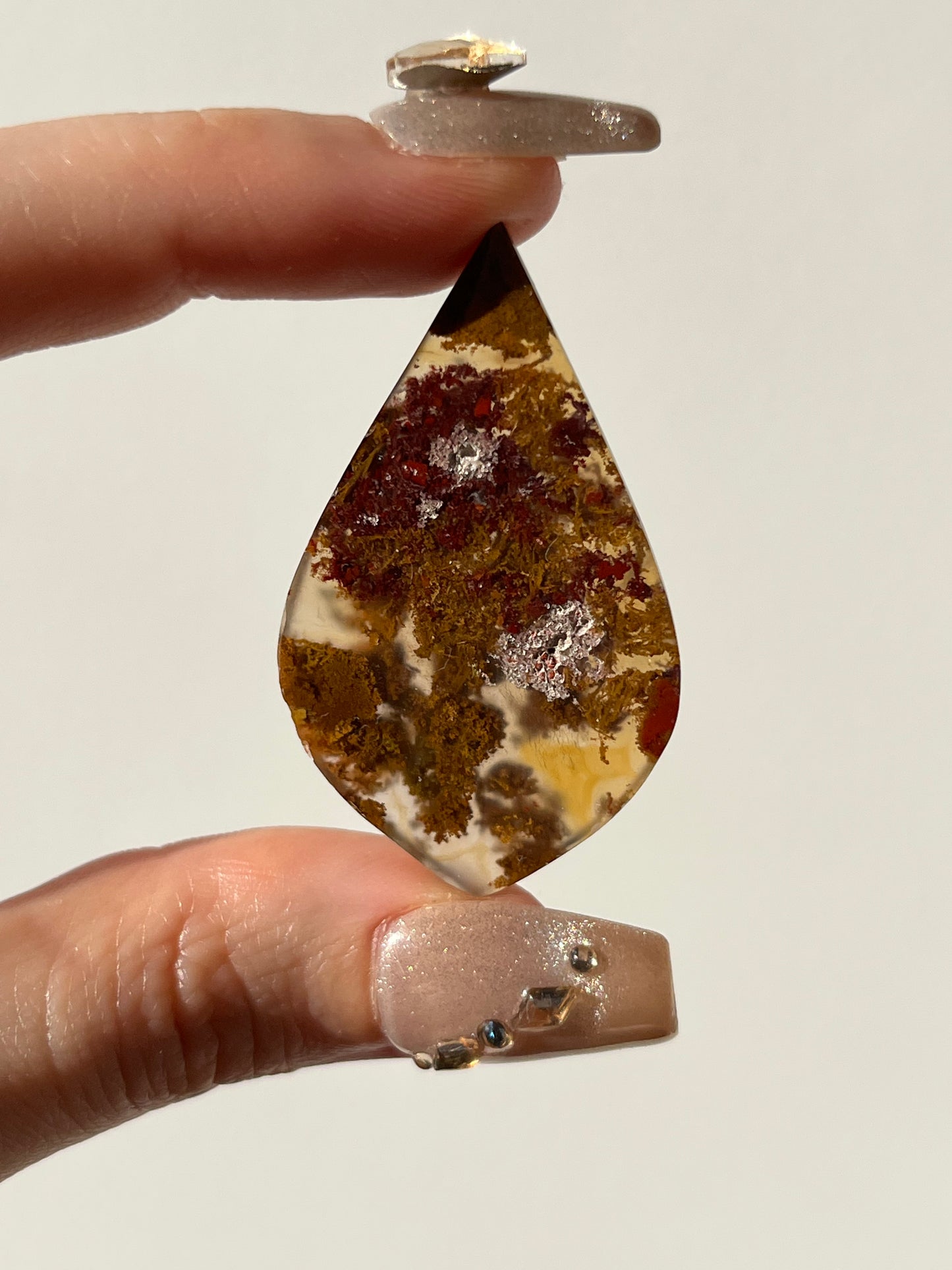 Nebula Agate with Red Moss Included Cabochon (You Choose)