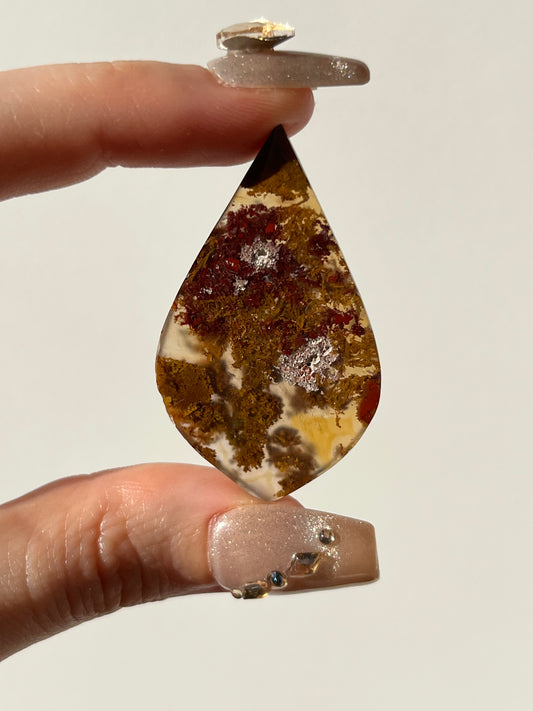 Nebula Agate with Red Moss Included Cabochon (You Choose)