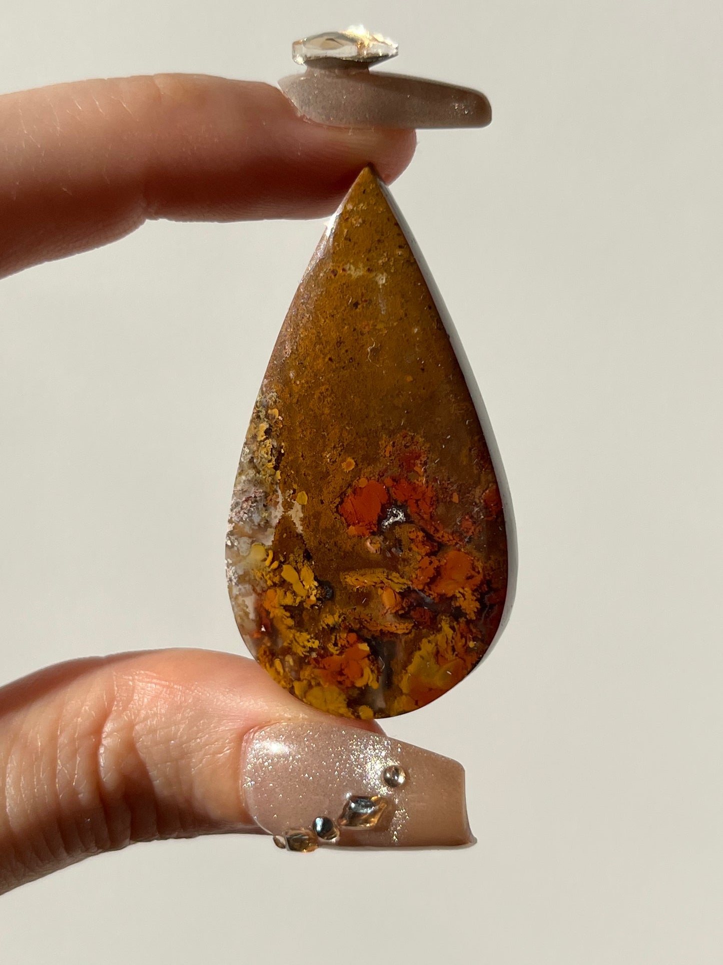 Nebula Agate with Red Moss Included Cabochon (You Choose)