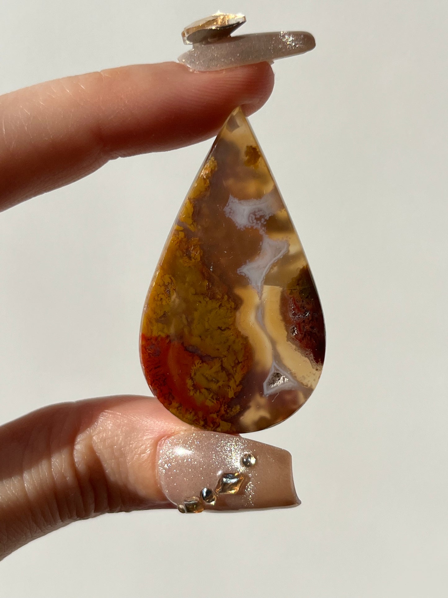 Nebula Agate with Red Moss Included Cabochon (You Choose)