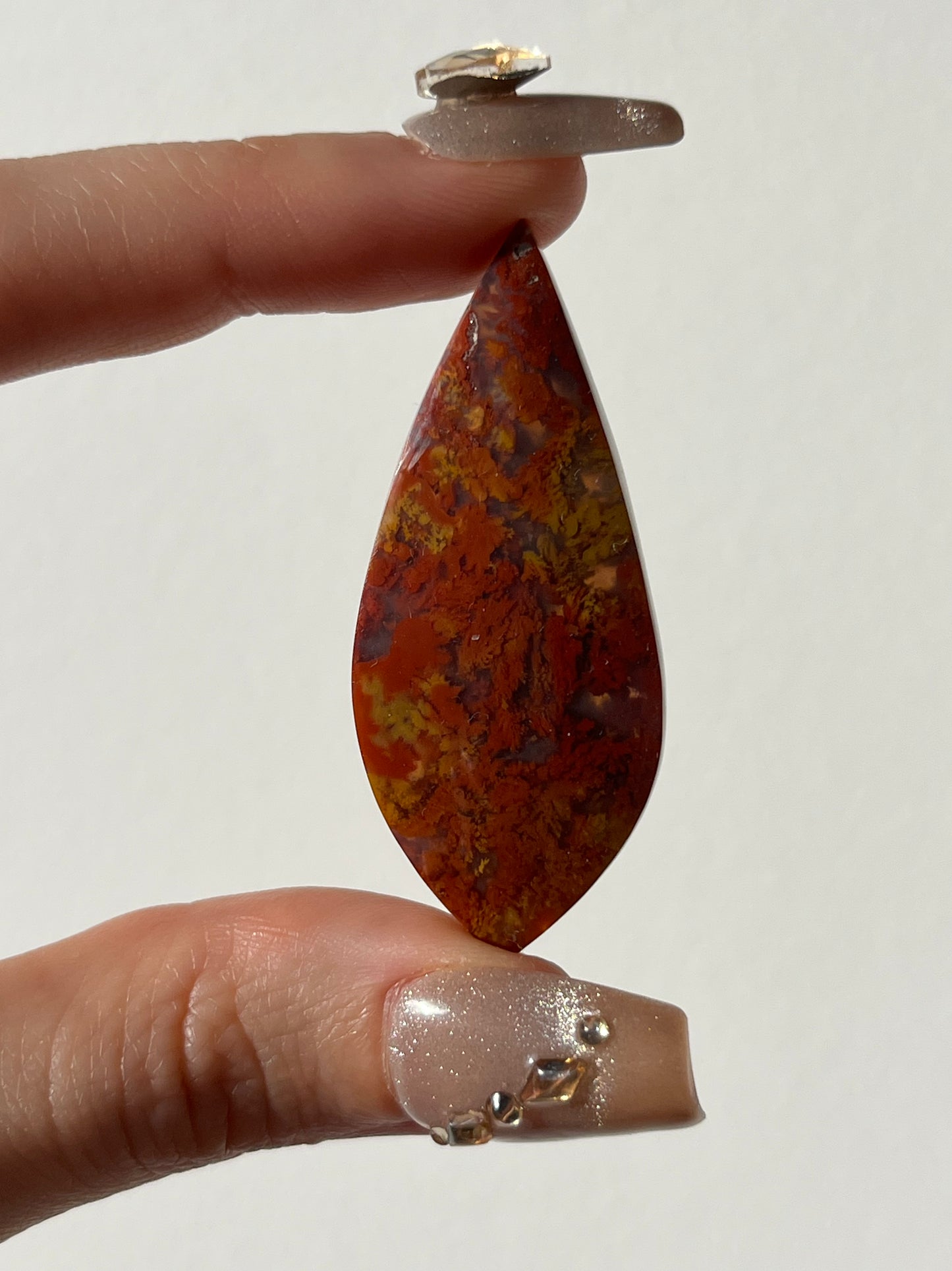 Nebula Agate with Red Moss Included Cabochon (You Choose)
