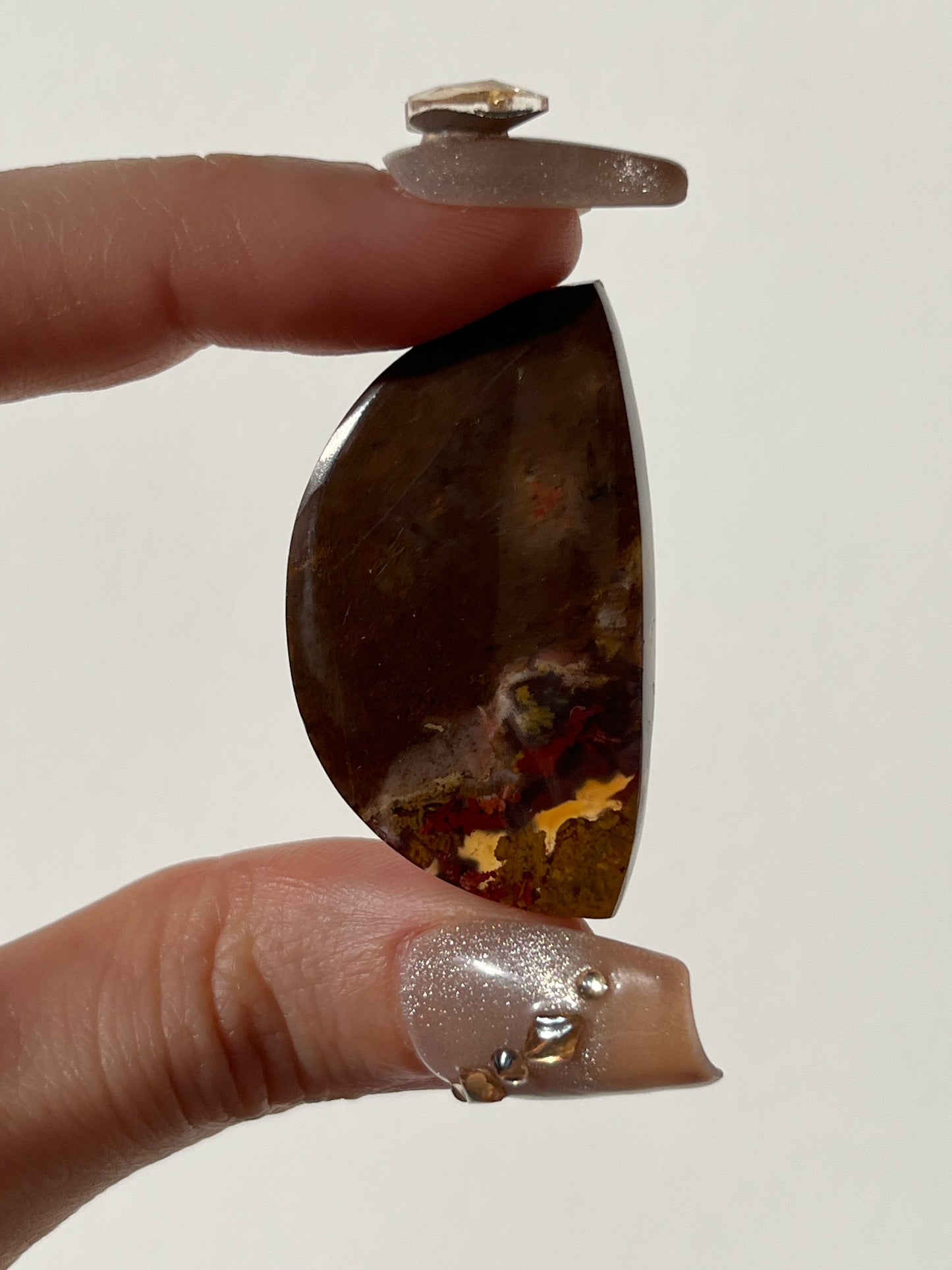 Nebula Agate with Red Moss Included Cabochon (You Choose)