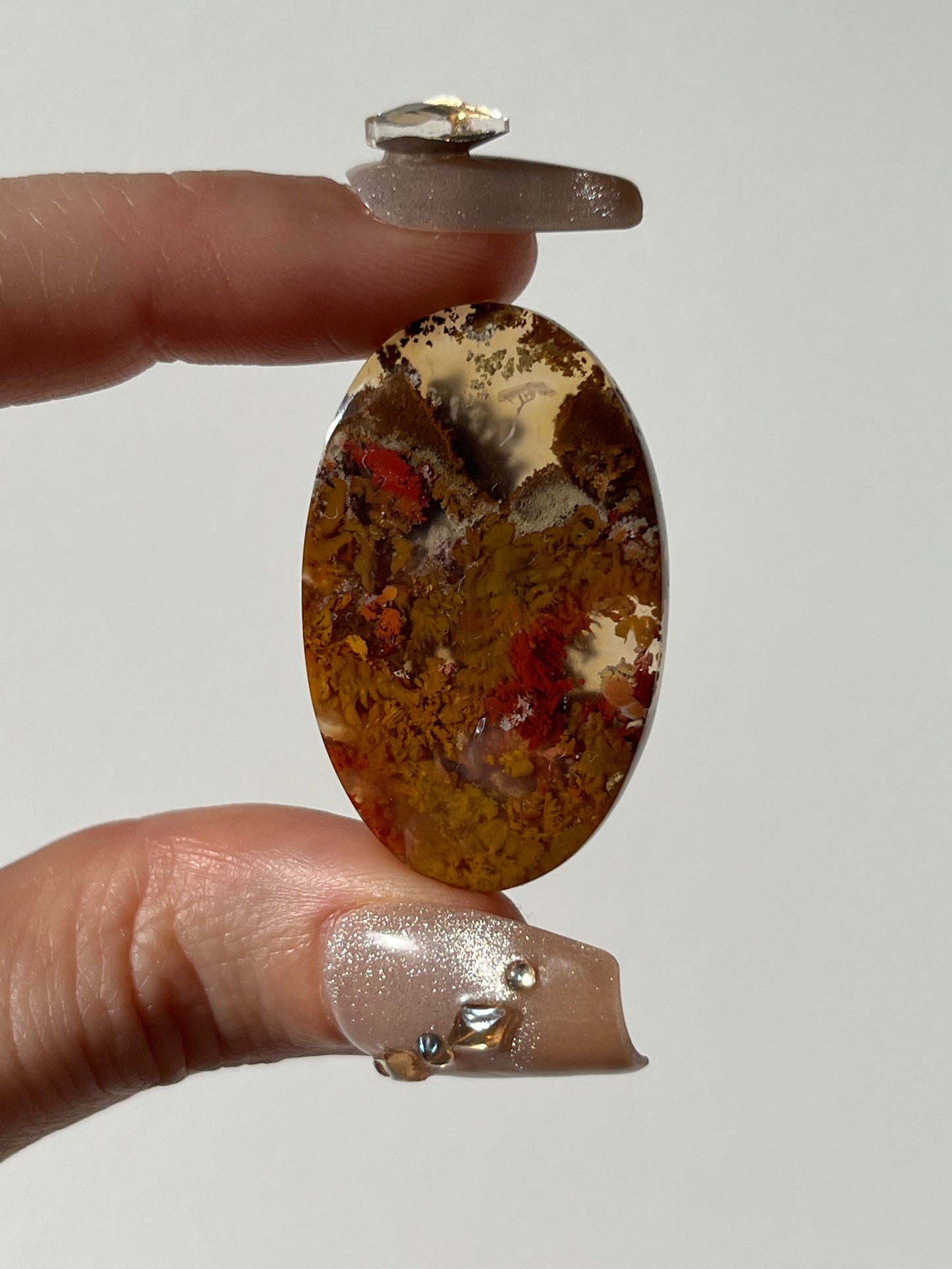 Nebula Agate with Red Moss Included Cabochon (You Choose)