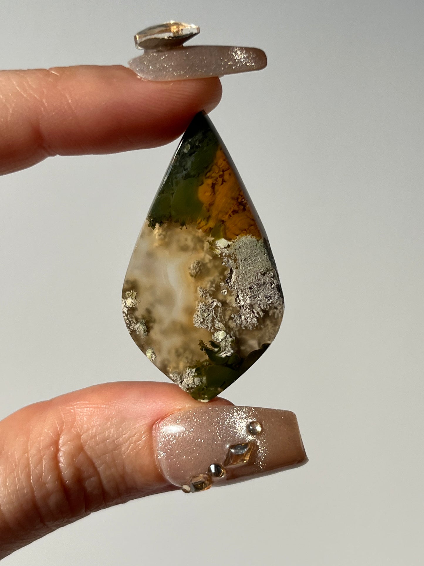 Nebula Agate and Scenic Moss Cabochon (You Choose)