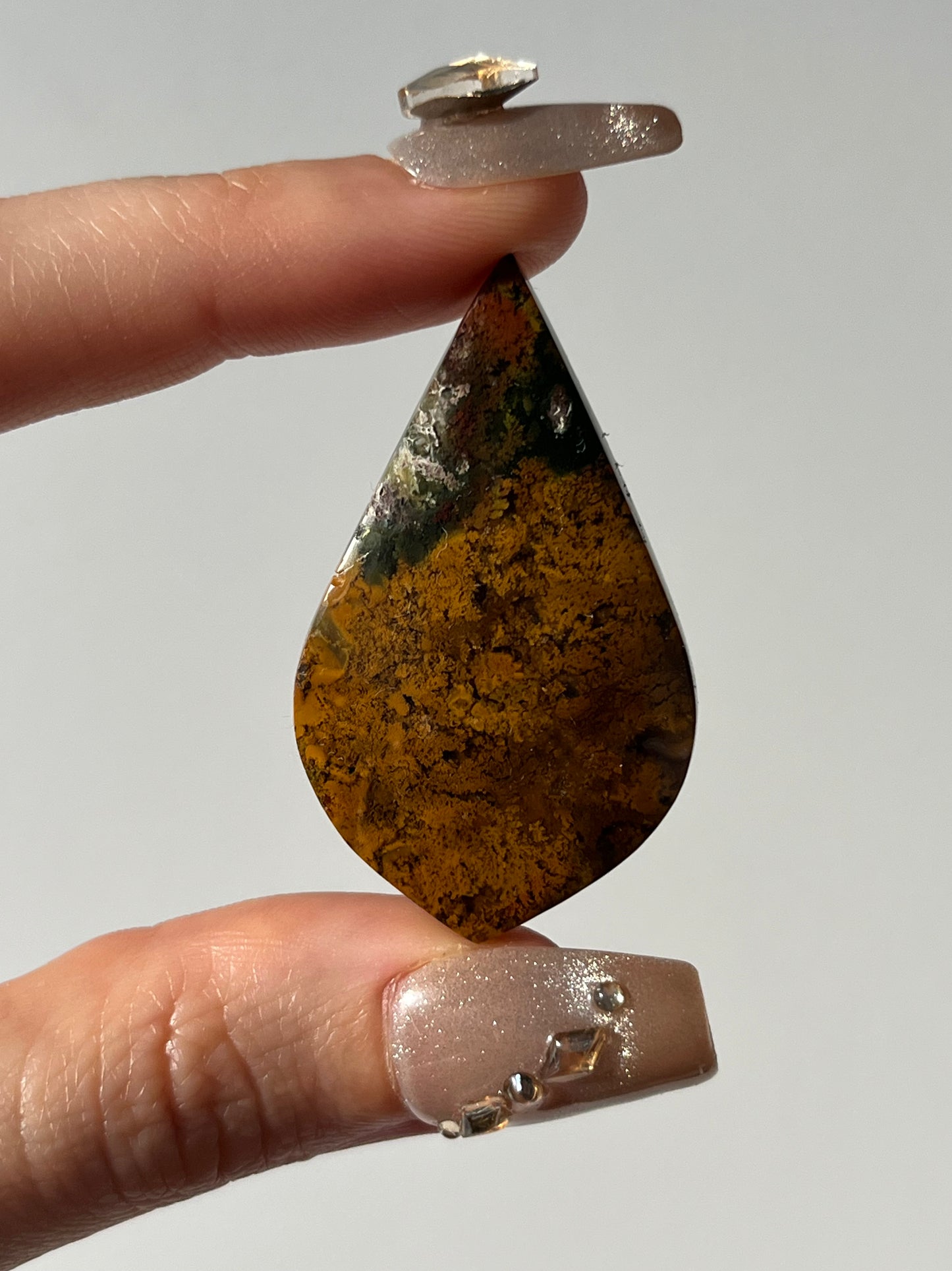 Nebula Agate with Red Moss Included Cabochon (You Choose)