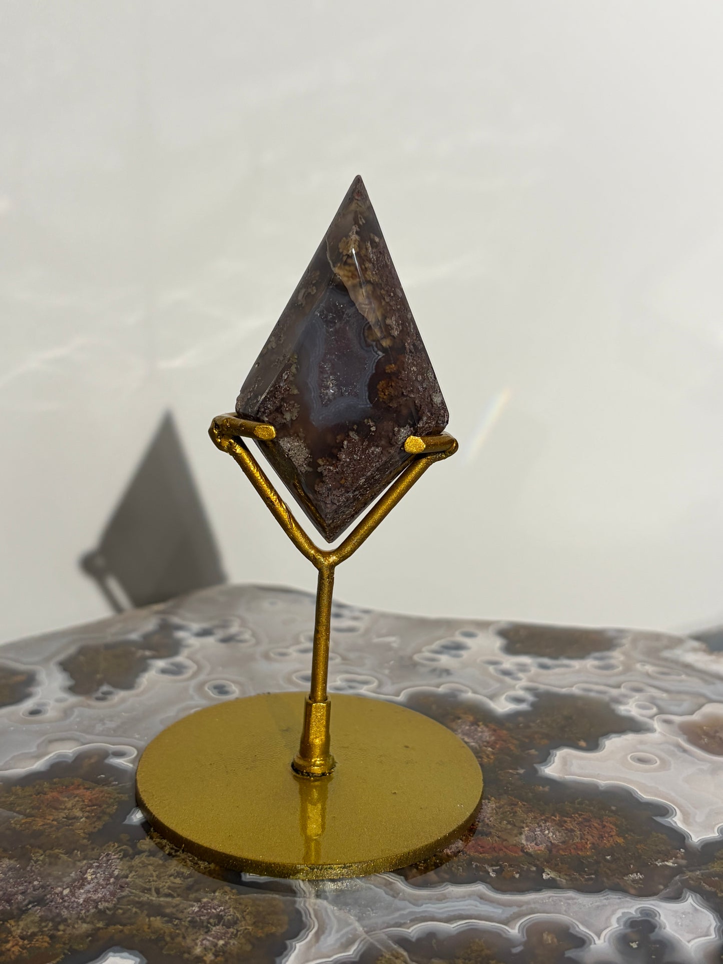 Nebula Agate Diamond Carving on Stand B