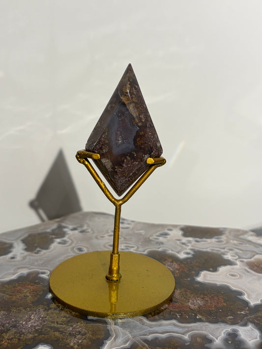 Nebula Agate Diamond Carving on Stand B