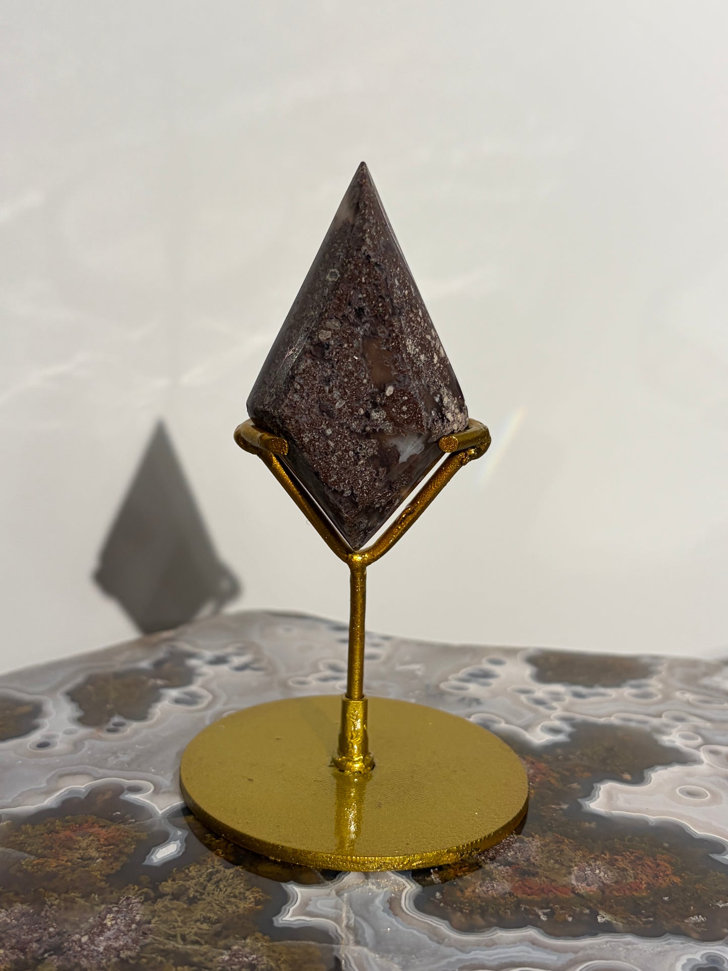 Nebula Agate Diamond Carving on Stand B