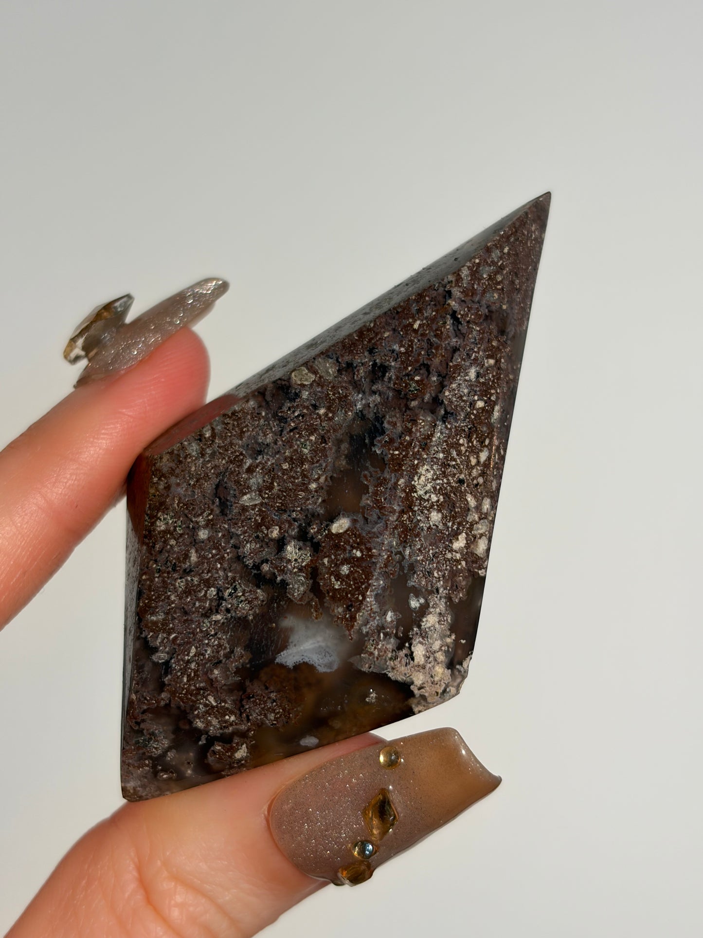 Nebula Agate Diamond Carving on Stand B