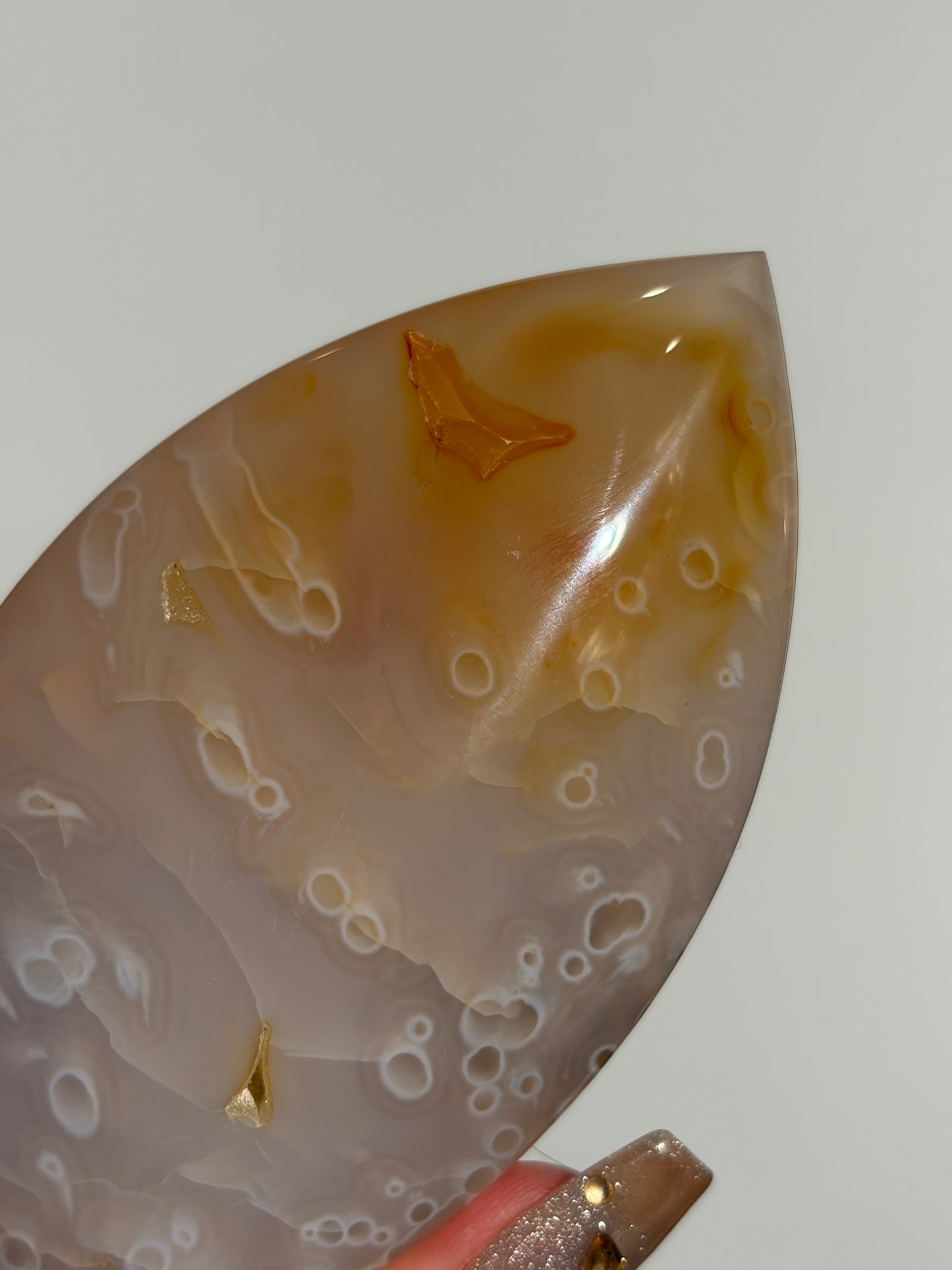 Carnelian Jelly Orbicular Nebula Agate Flame Carving C
