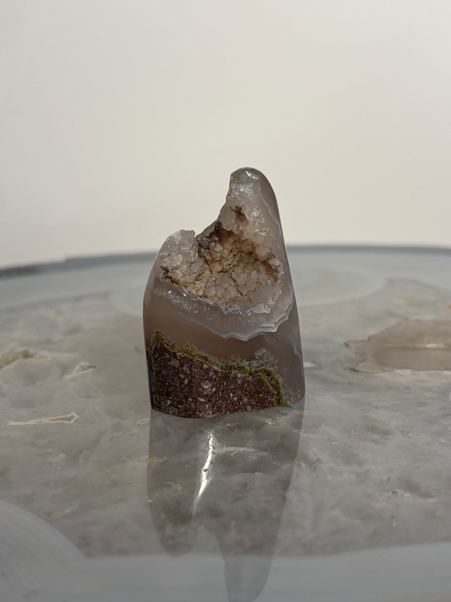 Druzy Nebula Agate Freeform with Scenic Moss B